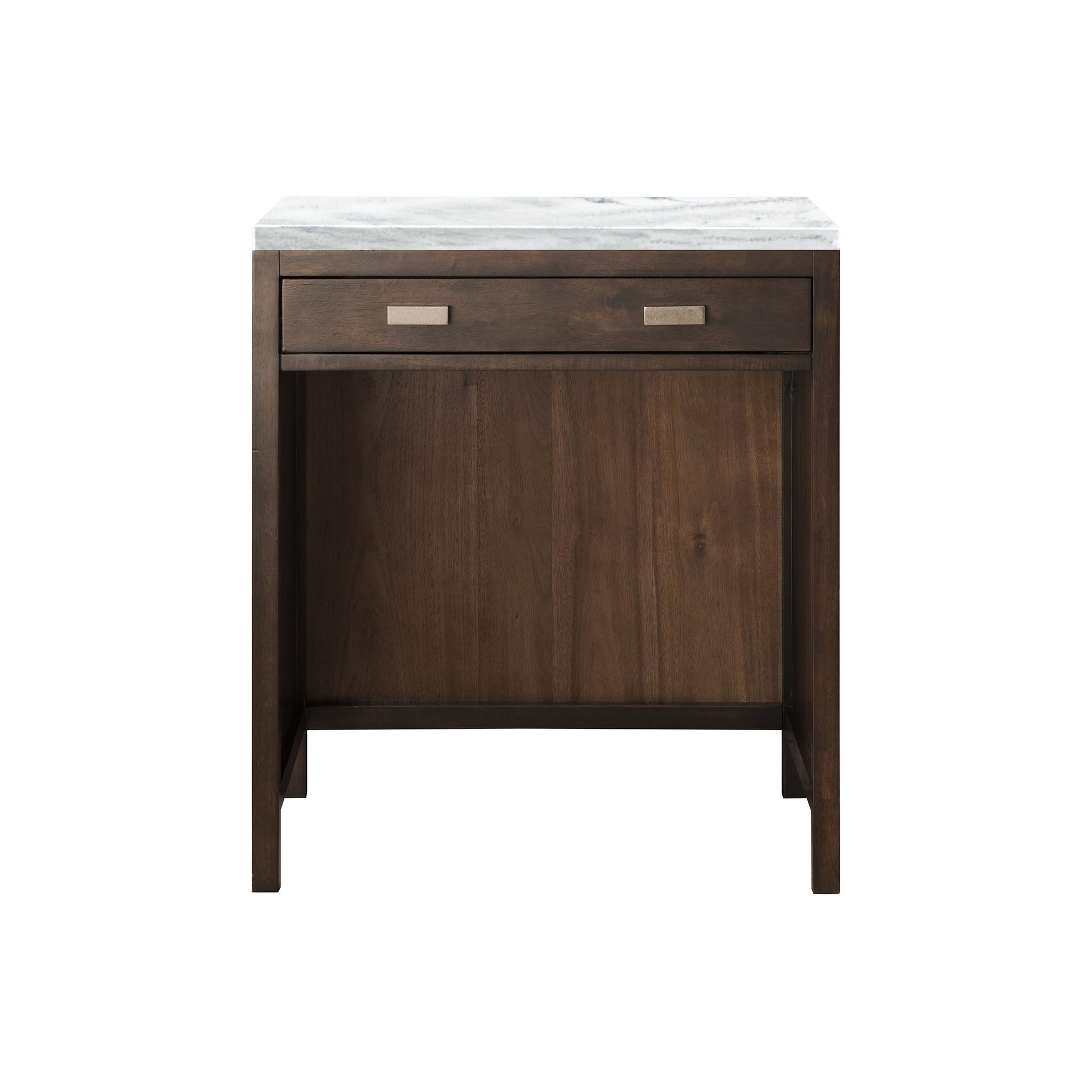 James Martin Vanities, James Martin Vanities Addison 30" Mid Century Acacia Free-standing Makeup Countertop With 3cm Arctic Fall Solid Surface Top