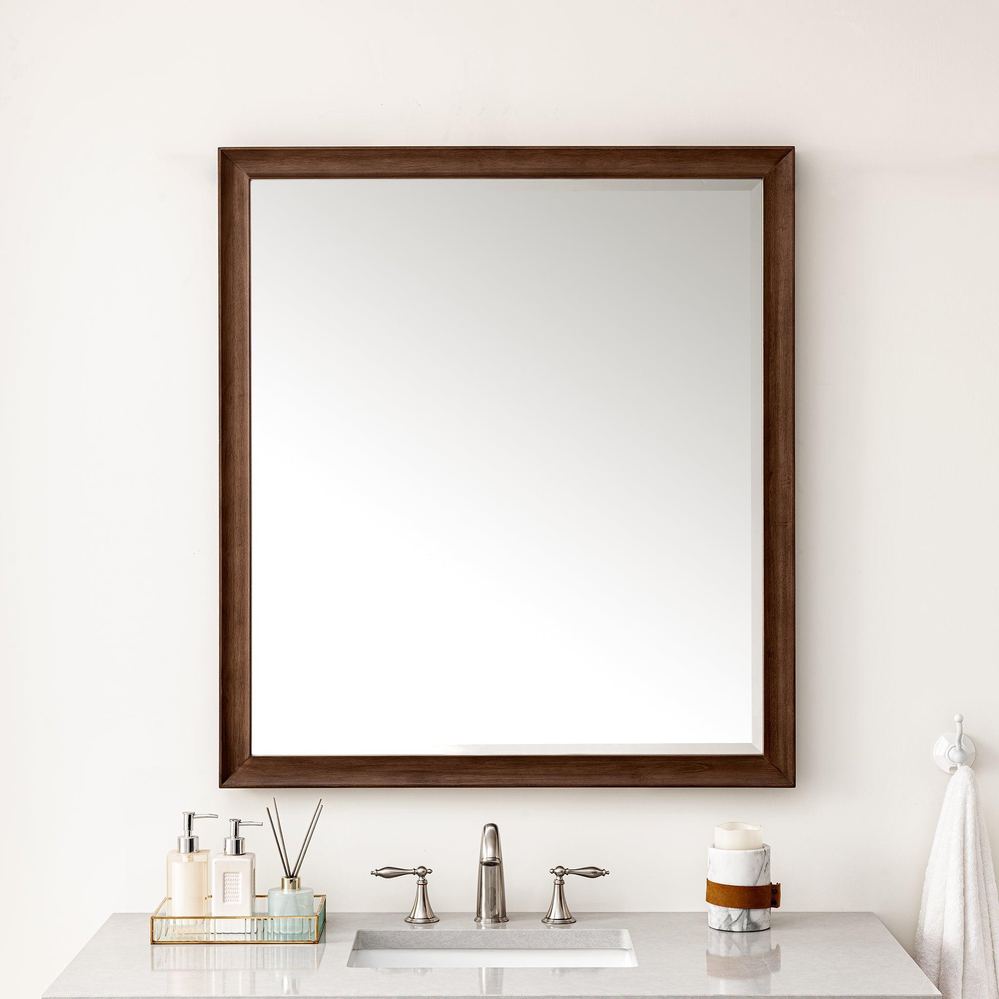 James Martin Vanities, James Martin Vanities Glenbrooke 36" Mid-Century Walnut Mirror