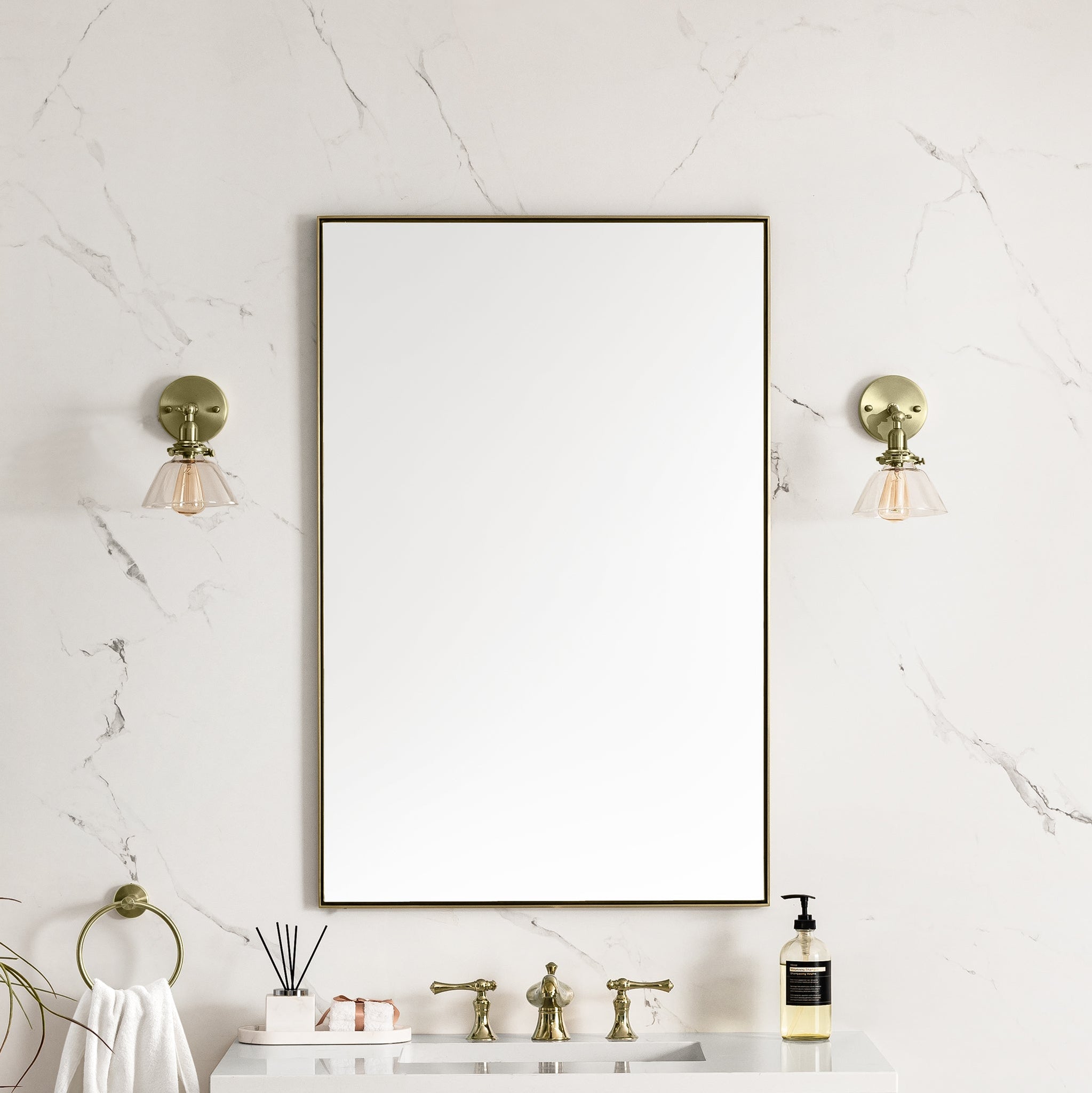 James Martin Vanities, James Martin Vanities Rohe 26" Champagne Brass Mirror