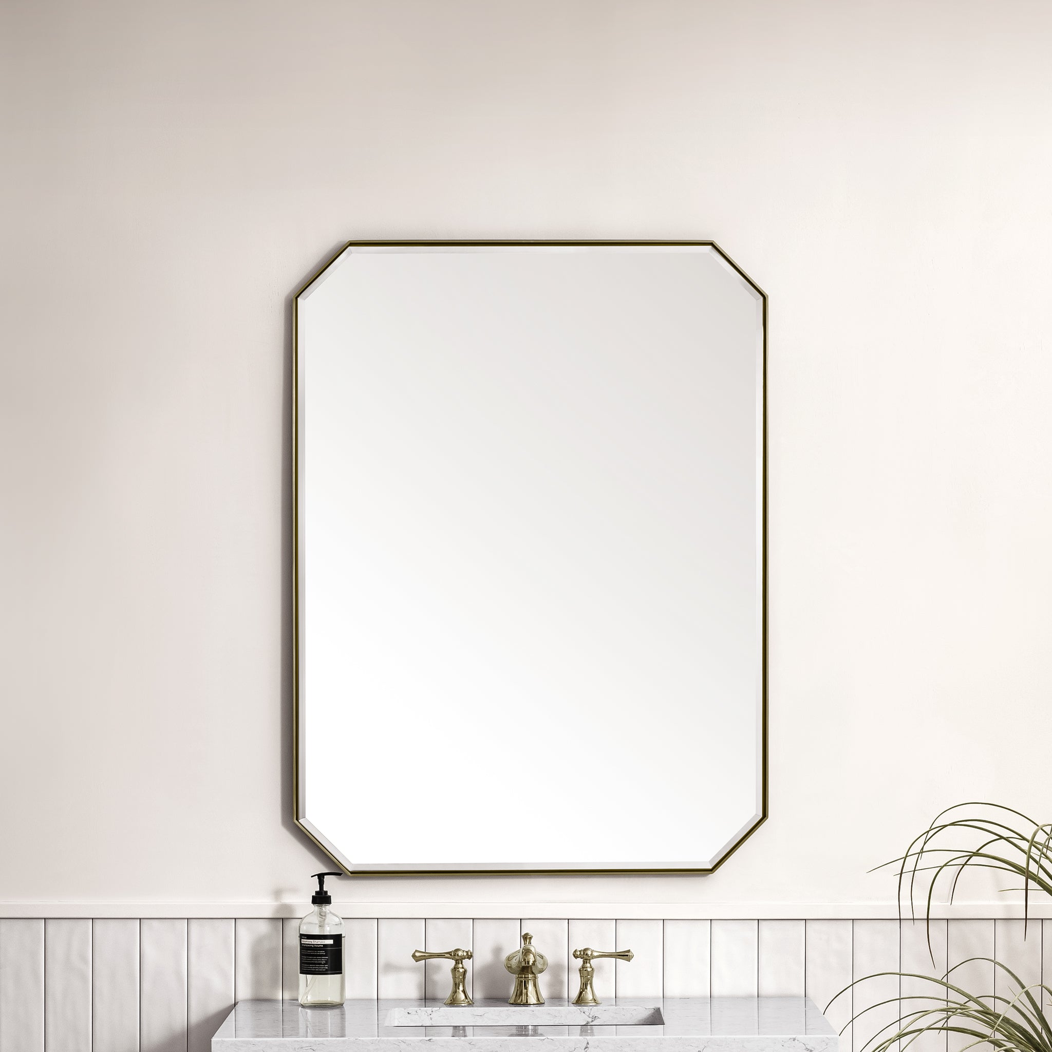 James Martin Vanities, James Martin Vanities Rohe 30" Champagne Brass Octagon Mirror