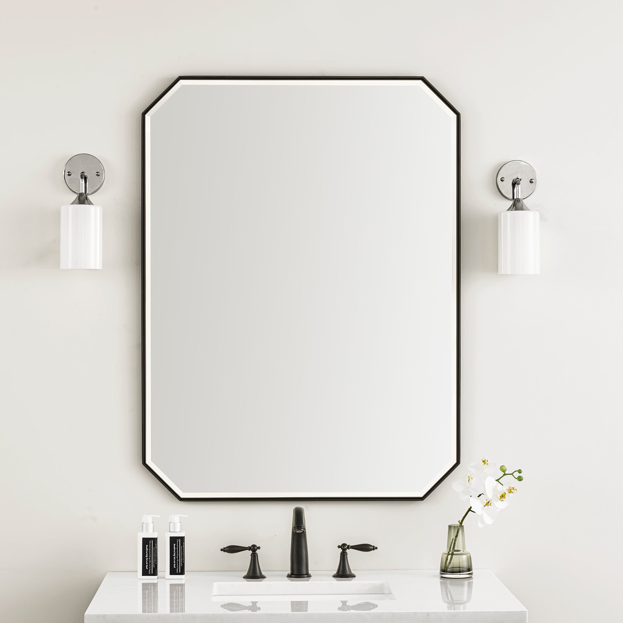 James Martin Vanities, James Martin Vanities Rohe 30" Matte Black Octagon Mirror