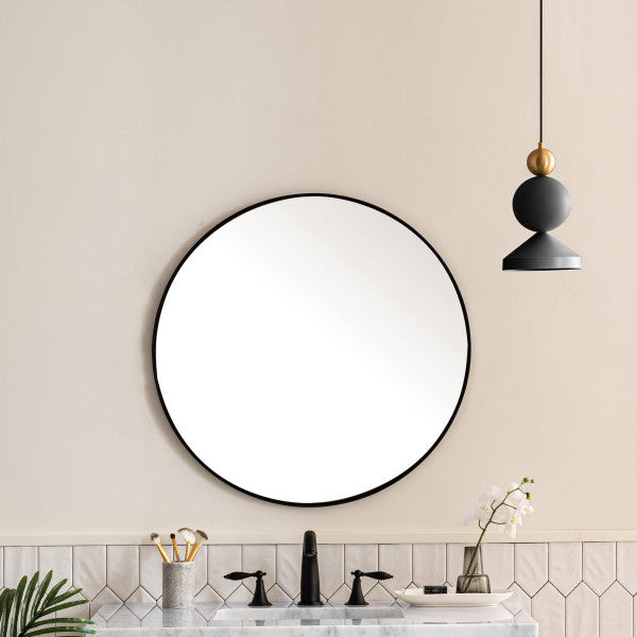 James Martin Vanities, James Martin Vanities Rohe 30" Matte Black Round Mirror