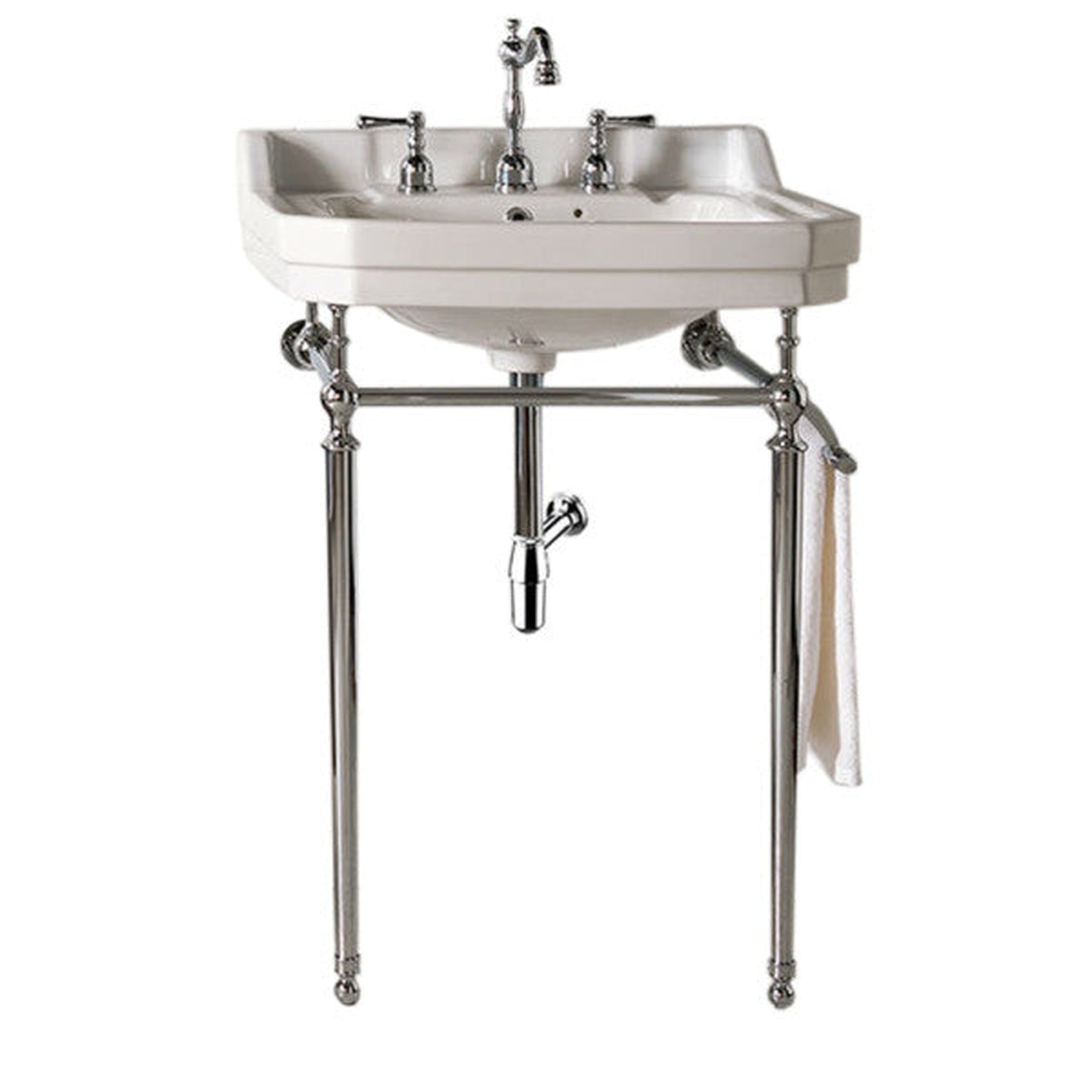 James Martin Vanities, James Martin Wellington 24" Single Console Sink With Chrome Finish Stand