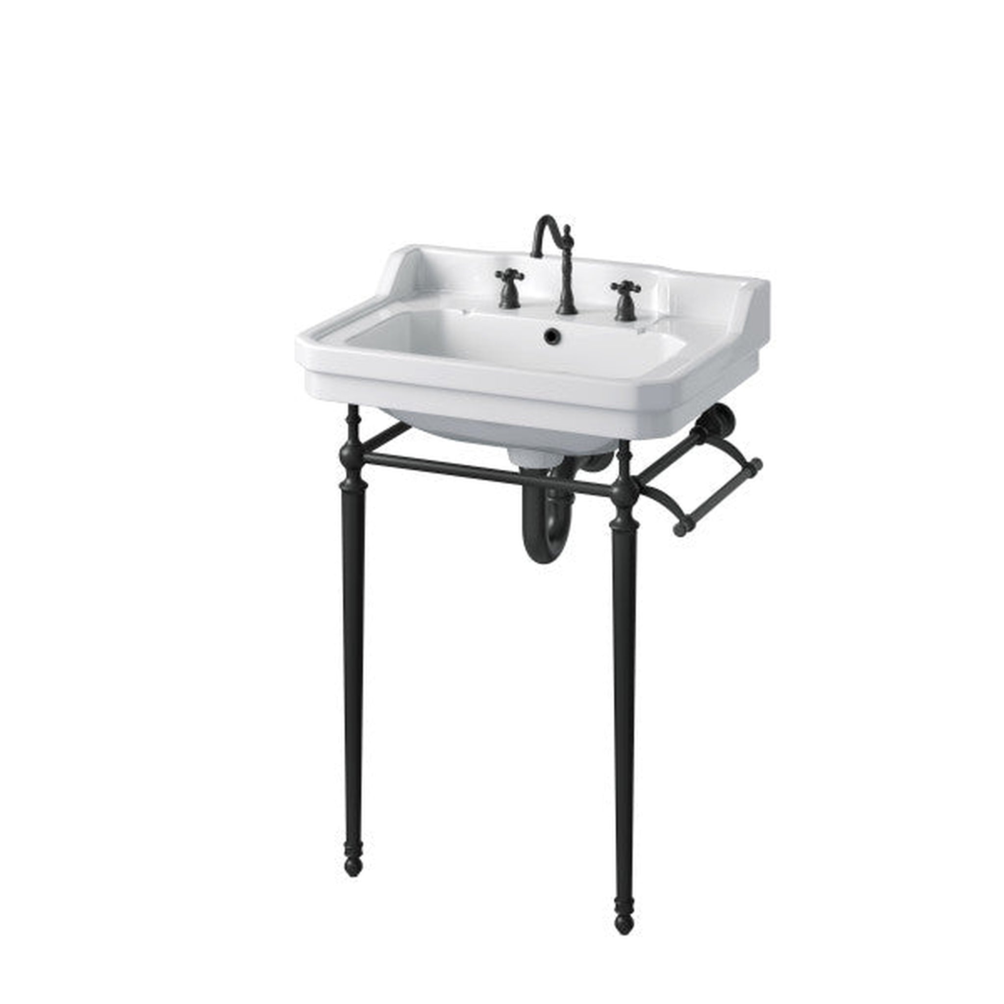 James Martin Vanities, James Martin Wellington 24" Single Console Sink With Matte Black Finish Stand