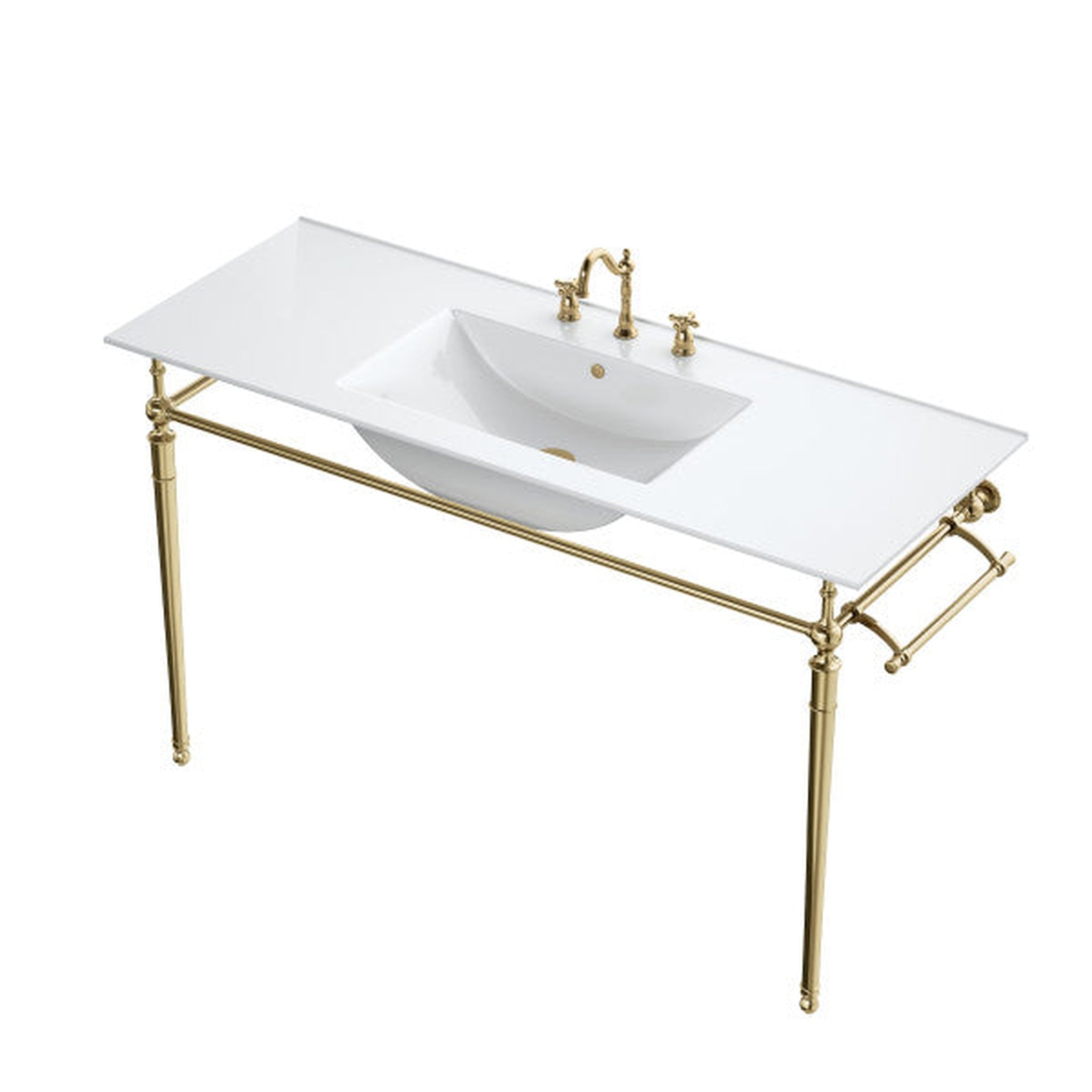 James Martin Vanities, James Martin Westley 47" Single Console Sink With Brass Finish Stand
