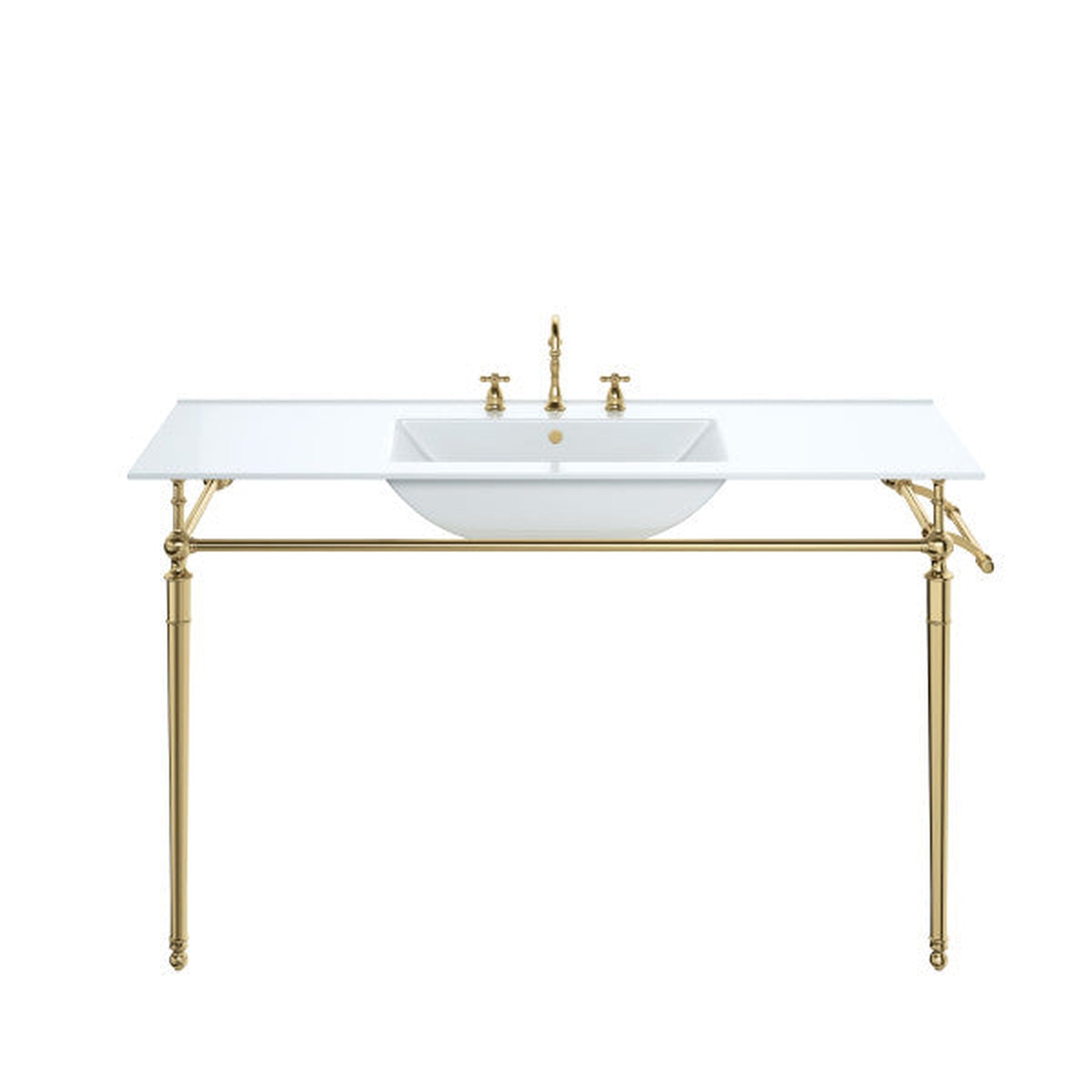 James Martin Vanities, James Martin Westley 47" Single Console Sink With Brass Finish Stand