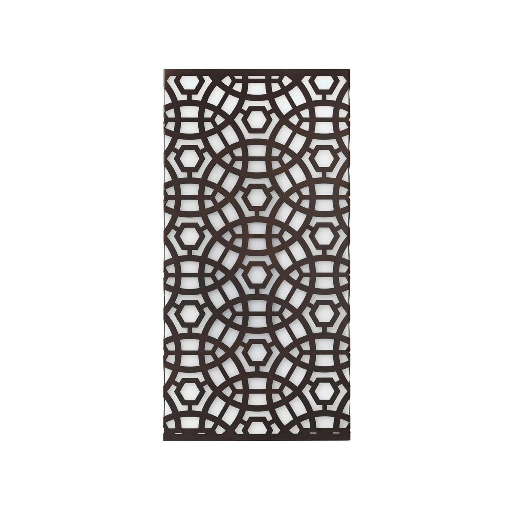 Jamie Young Co., Jamie Young Geo 8" X 16" 2-Light Oil Rubbed Bronze Laser-Cut Lattice Metal Wall Sconce With Milk Glass Diffuser