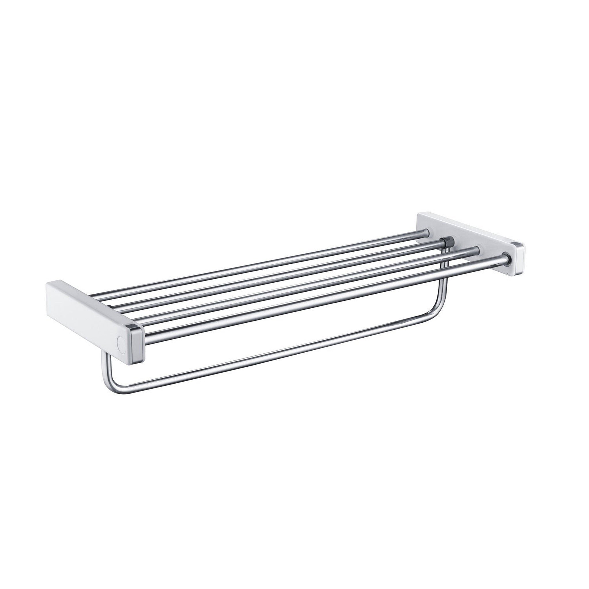 KIBI, KIBI Artis Towel Rack With Hook in Chrome White Finish