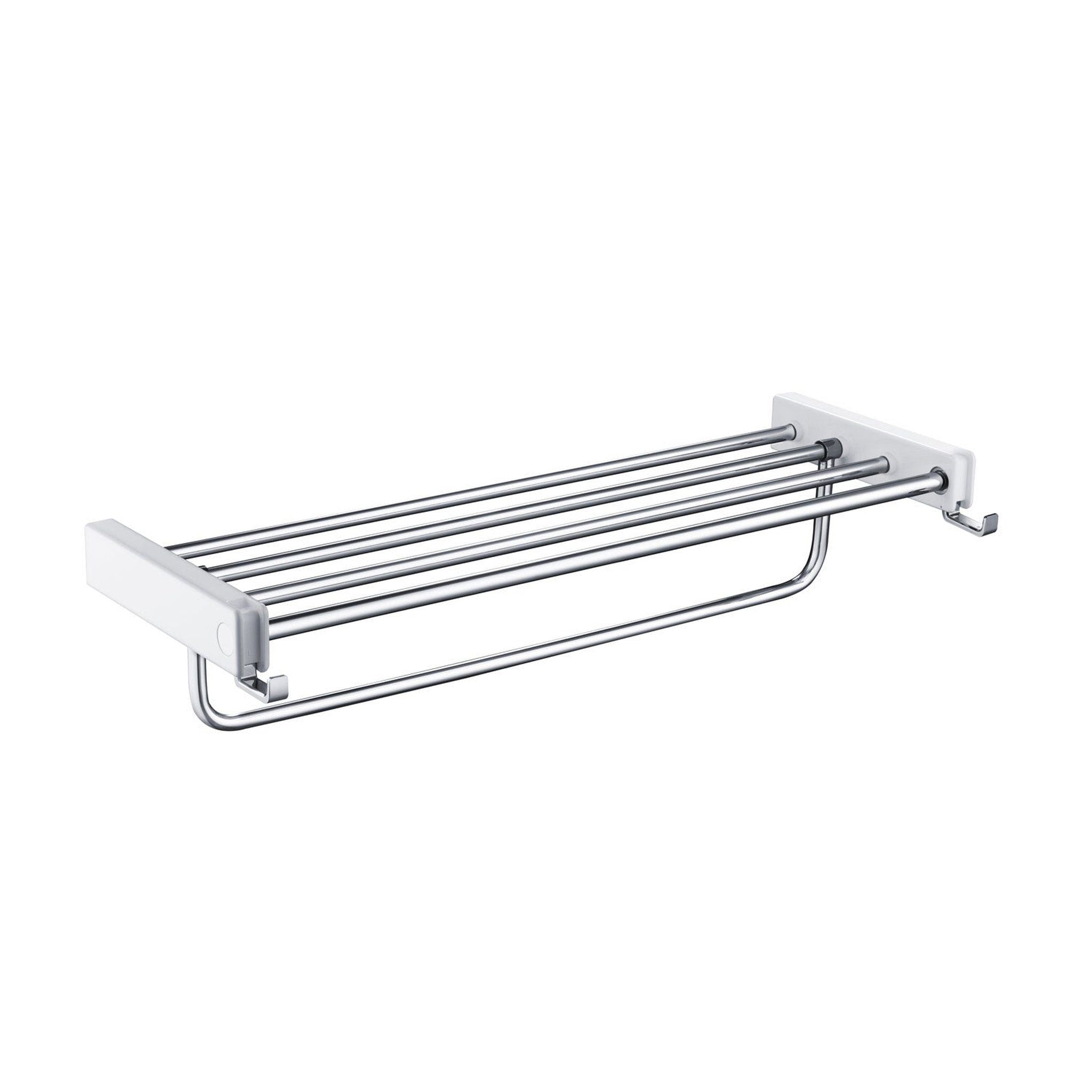 KIBI, KIBI Artis Towel Rack With Hook in Chrome White Finish