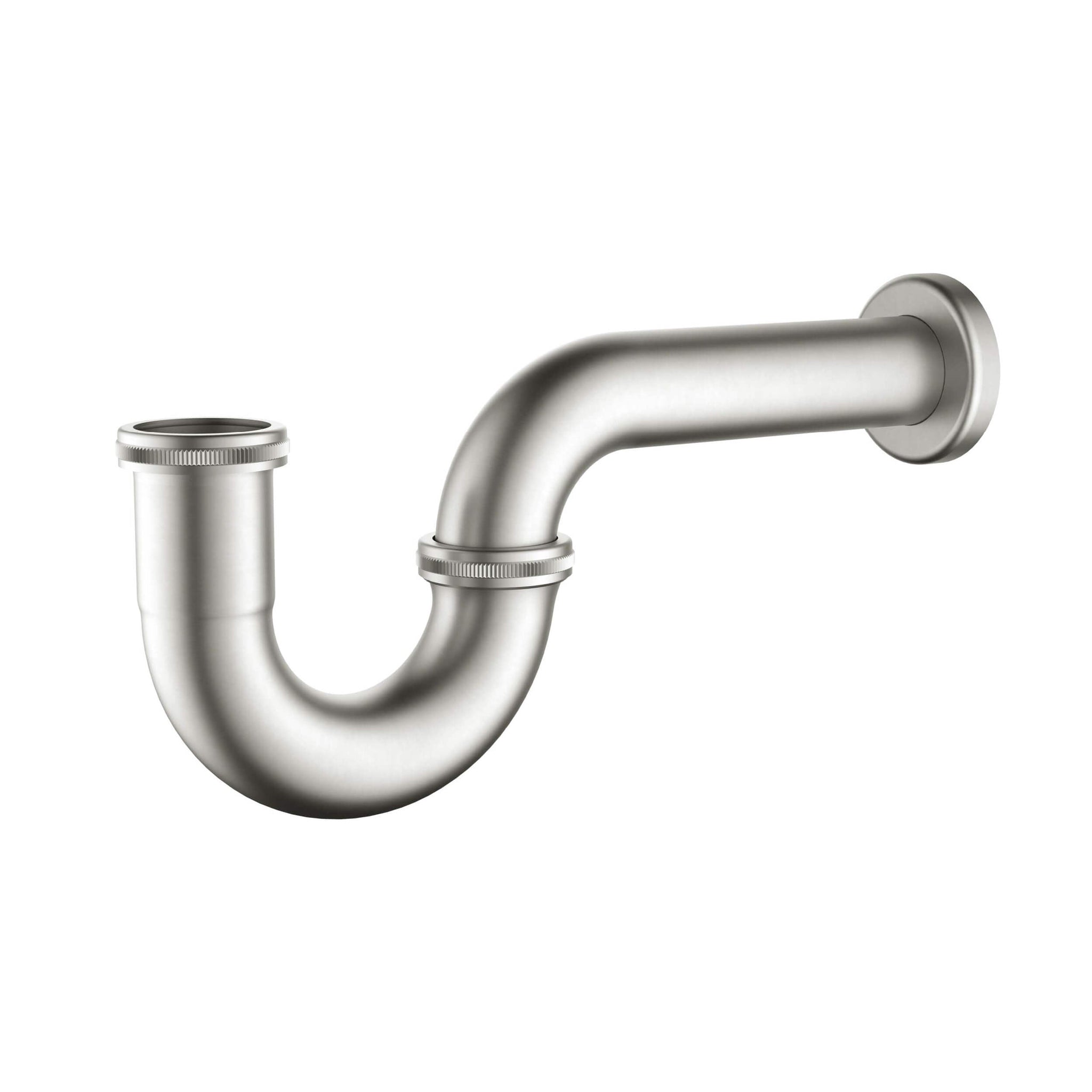 KIBI, KIBI Brass 1.5" Bathroom Sink Decorative P-Trap in Brushed Nickel Finish