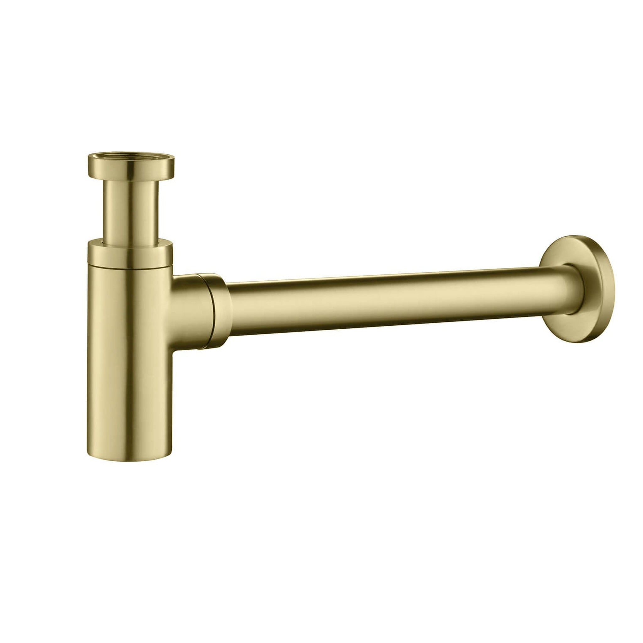 KIBI, KIBI Brass Bathroom Round Bottle Trap in Brushed Gold Finish