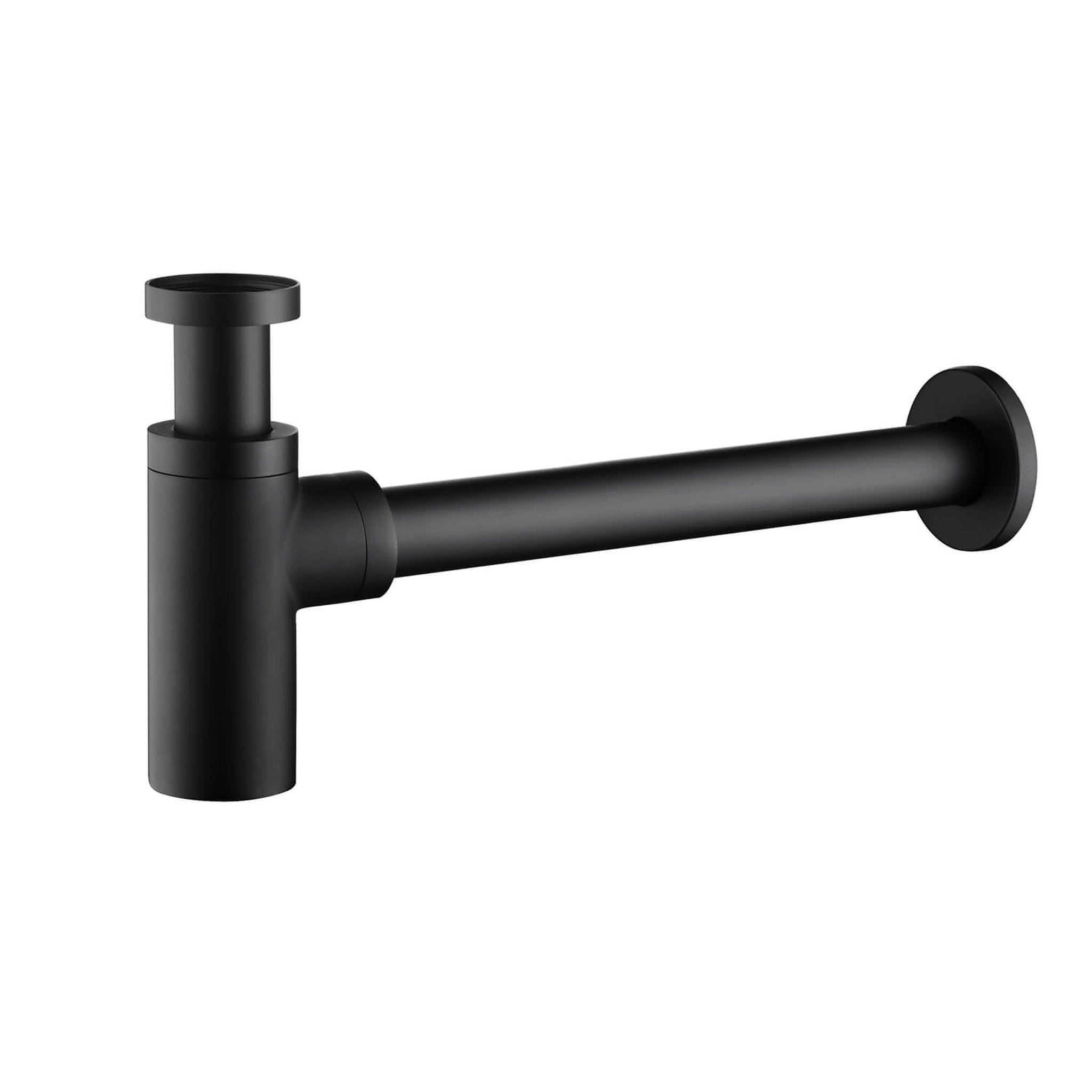 KIBI, KIBI Brass Bathroom Round Bottle Trap in Matte Black Finish