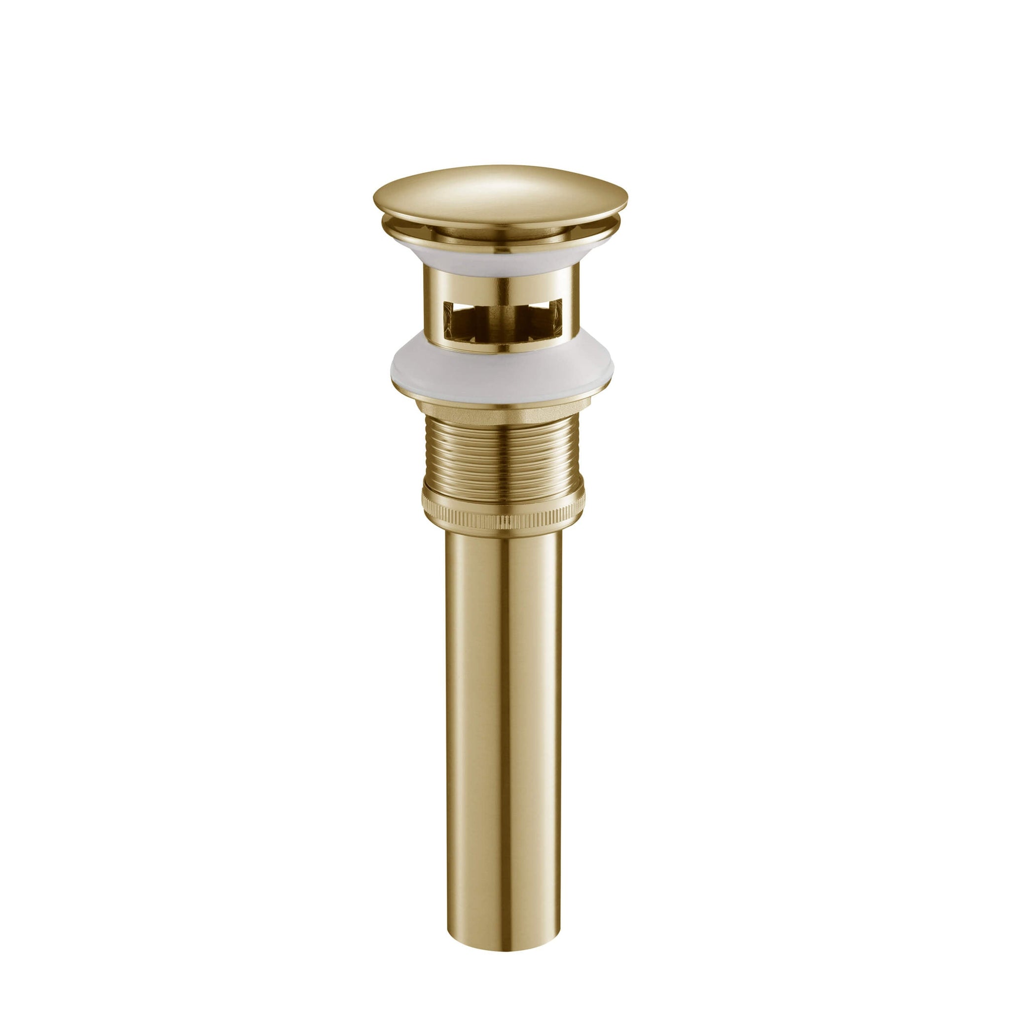 KIBI, KIBI Brass Bathroom Sink Pop-Up Drain Stopper Full Cover With Overflow in Brushed Gold Finish