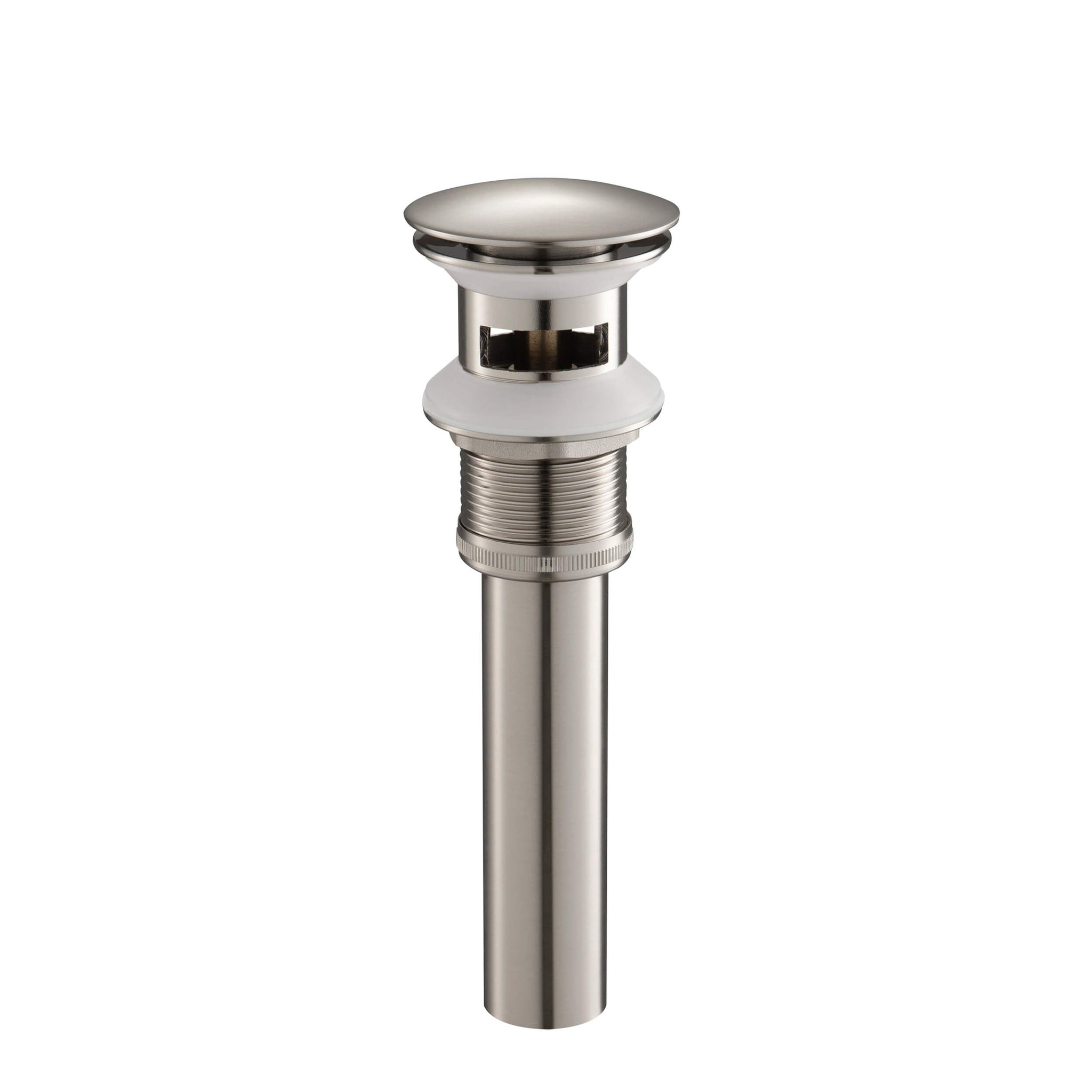 KIBI, KIBI Brass Bathroom Sink Pop-Up Drain Stopper Full Cover With Overflow in Brushed Nickel Finish