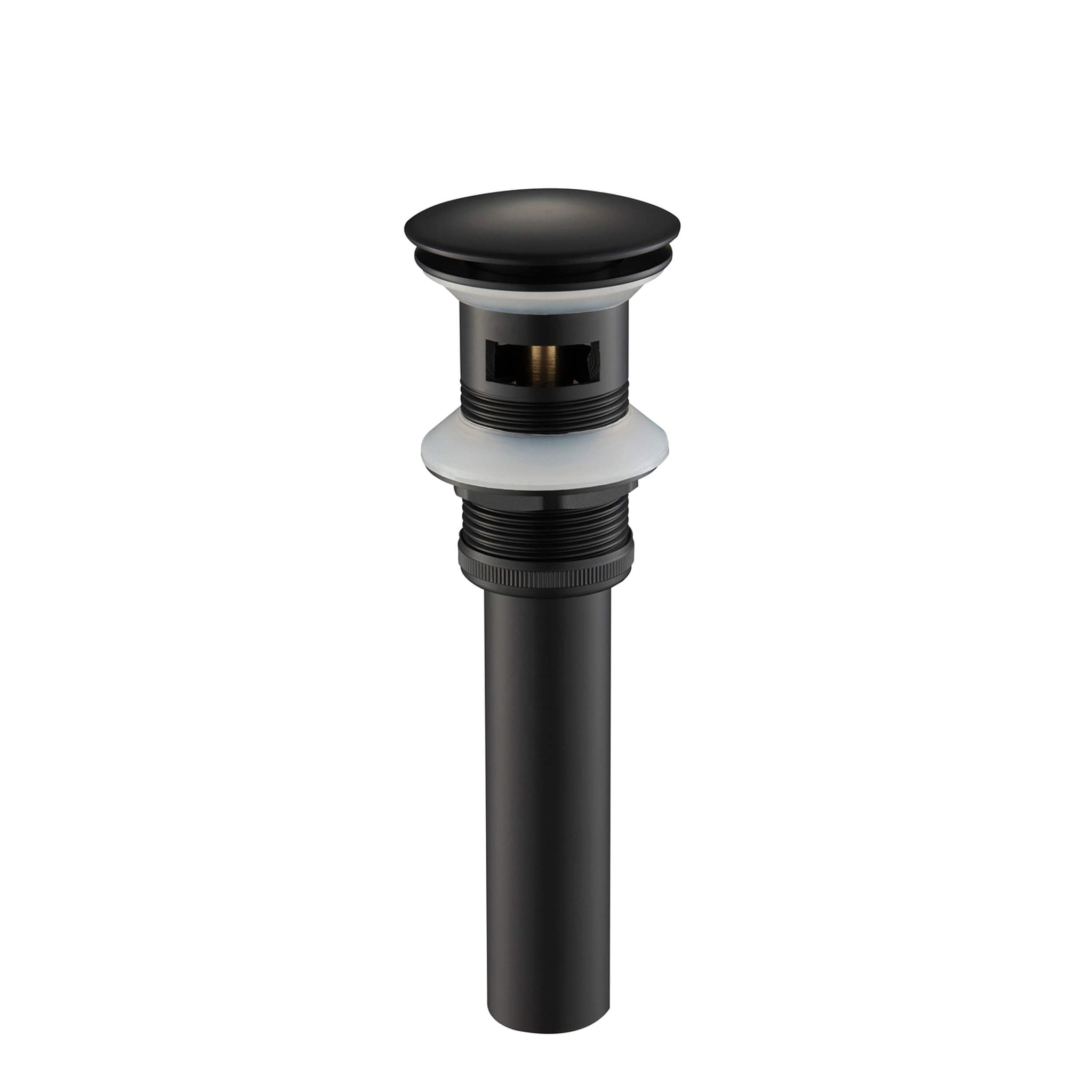 KIBI, KIBI Brass Bathroom Sink Pop-Up Drain Stopper Full Cover With Overflow in Matte Black Finish