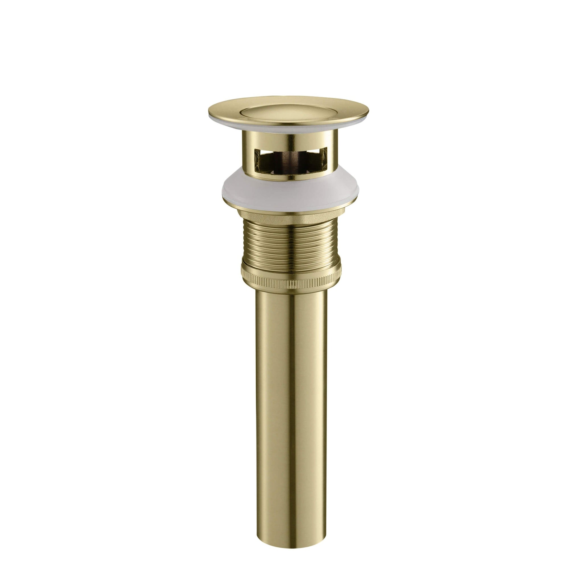 KIBI, KIBI Brass Bathroom Sink Pop-Up Drain Stopper Small Cover With Overflow in Brushed Gold Finish