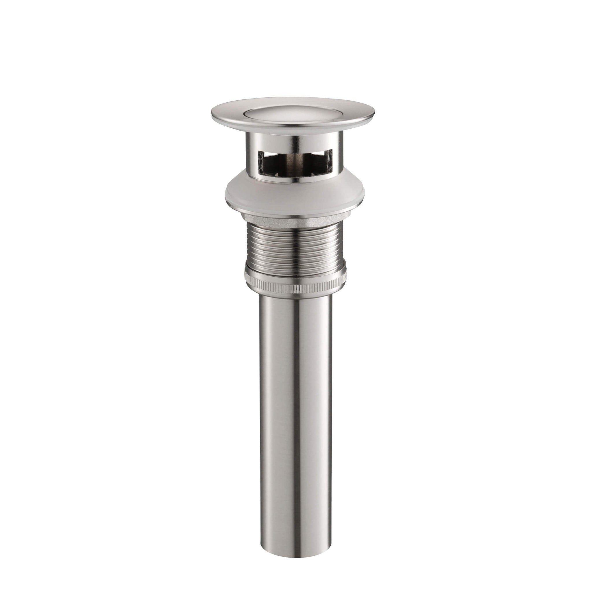 KIBI, KIBI Brass Bathroom Sink Pop-Up Drain Stopper Small Cover With Overflow in Brushed Nickel Finish