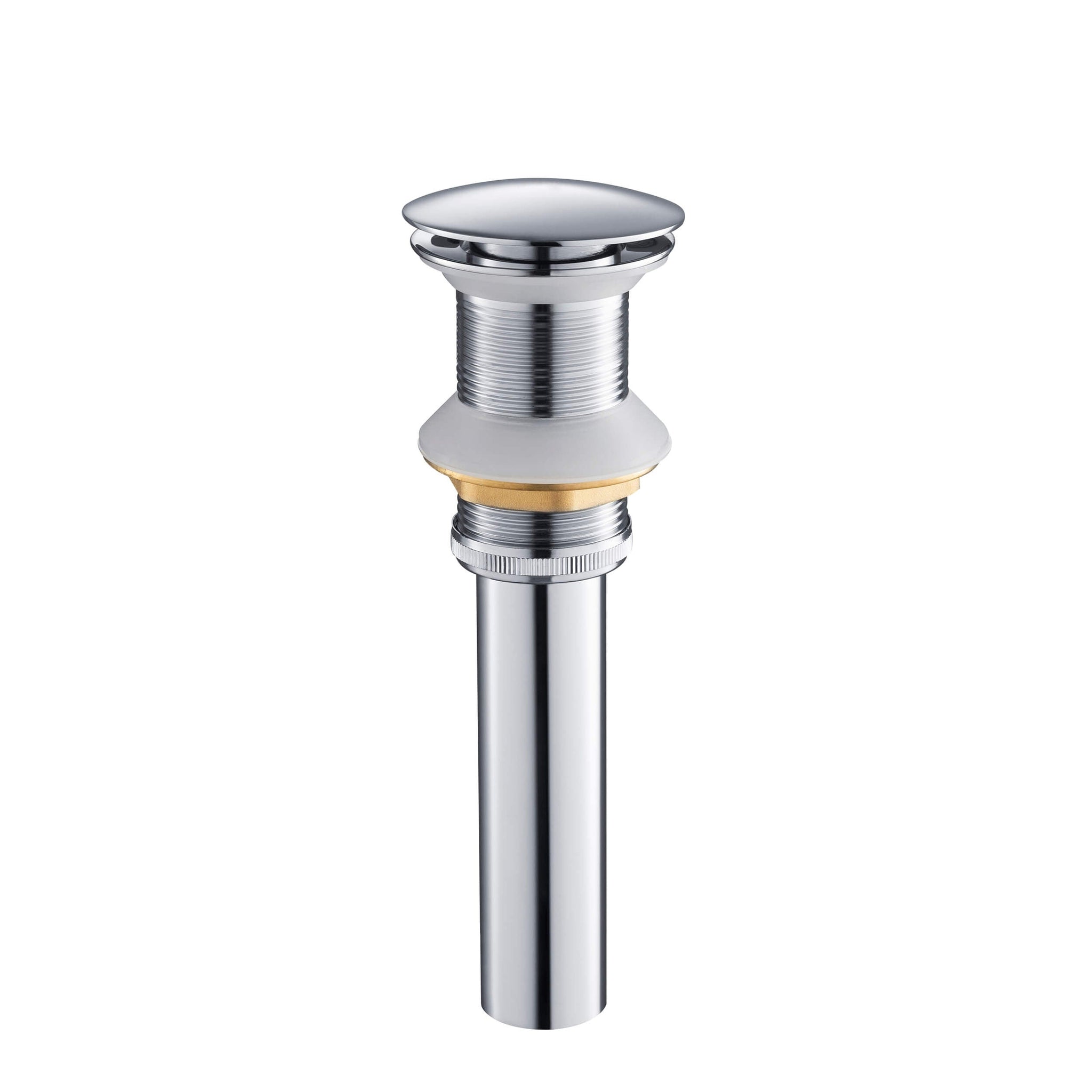 KIBI, KIBI Brass Bathroom Vessel Sink Pop-Up Drain Stopper Full Cover Without Overflow in Chrome Finish