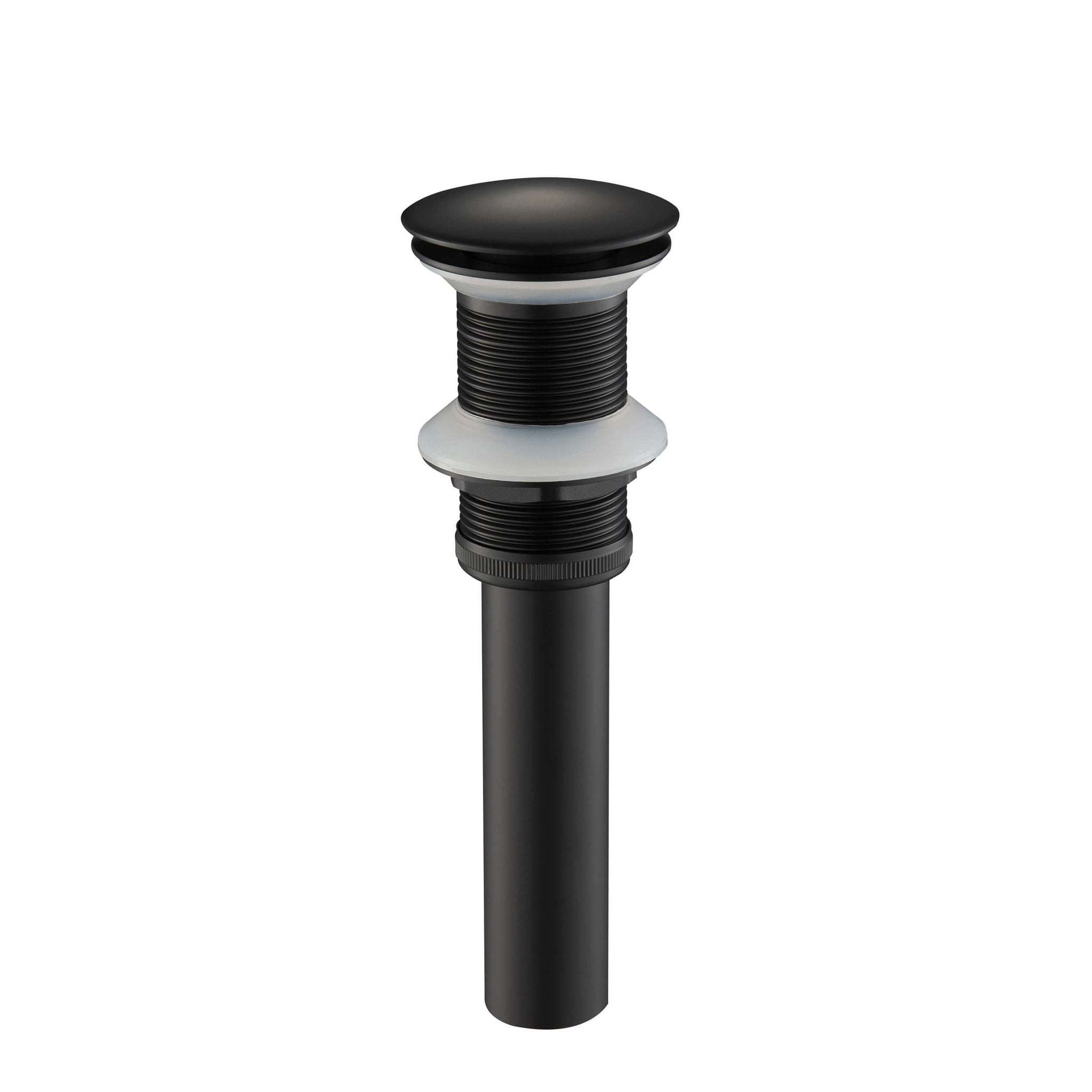 KIBI, KIBI Brass Bathroom Vessel Sink Pop-Up Drain Stopper Full Cover Without Overflow in Matte Black Finish