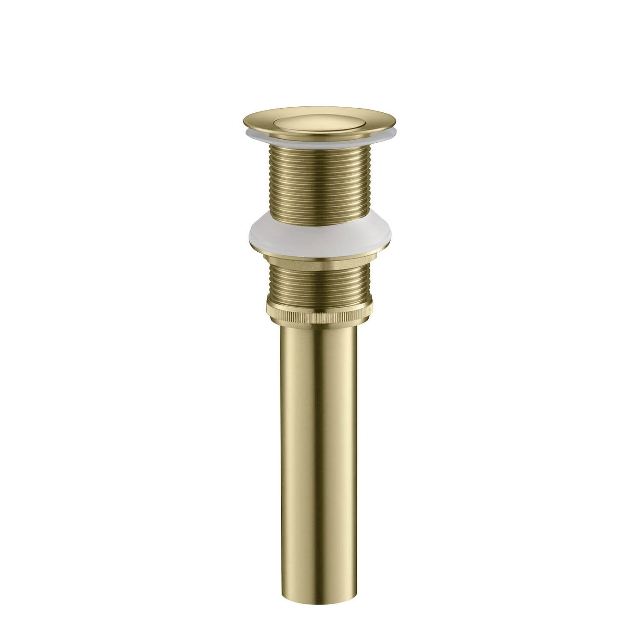 KIBI, KIBI Brass Bathroom Vessel Sink Pop-Up Drain Stopper Small Cover Without Overflow in Brushed Gold Finish