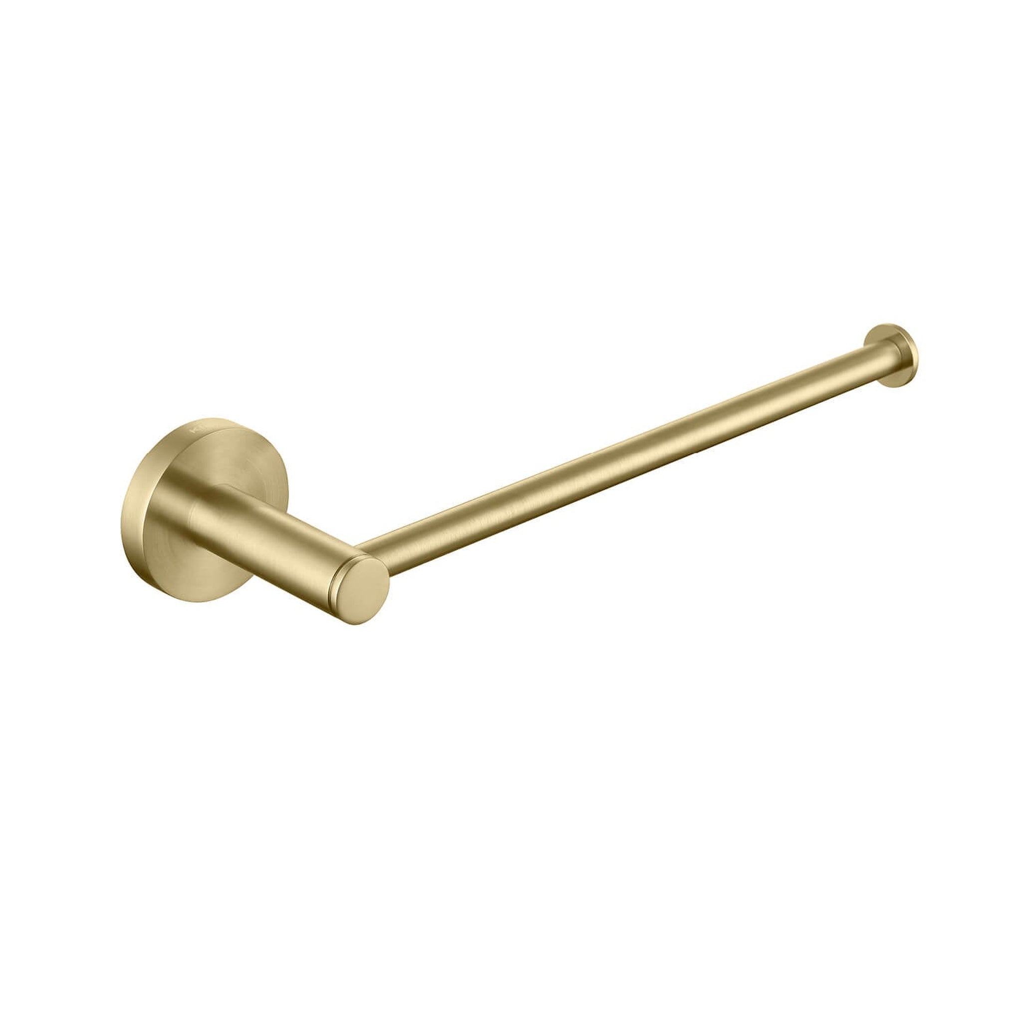 KIBI, KIBI Circular 10" Brass Bathroom Towel Bar in Brushed Gold Finish