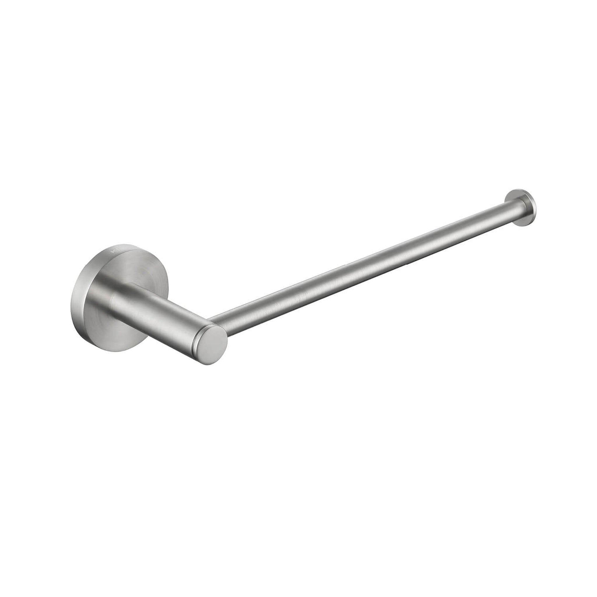 KIBI, KIBI Circular 10" Brass Bathroom Towel Bar in Brushed Nickel Finish