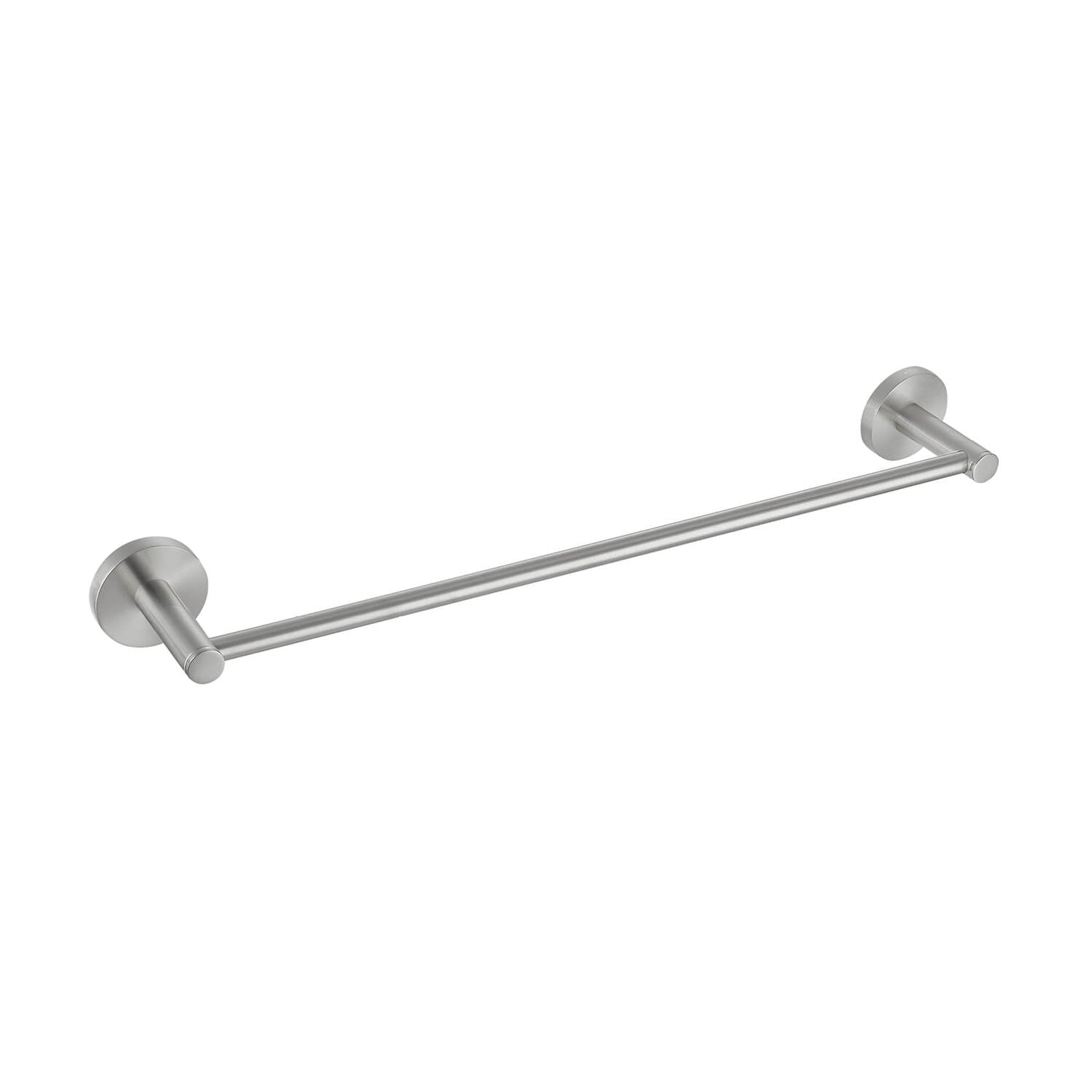 KIBI, KIBI Circular 18" Brass Bathroom Towel Bar in Brushed Nickel Finish