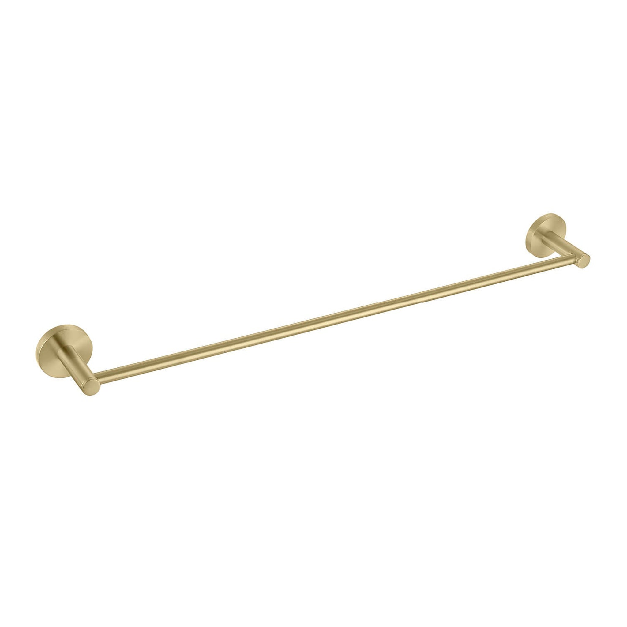 KIBI, KIBI Circular 24" Brass Bathroom Towel Bar in Brushed Gold Finish