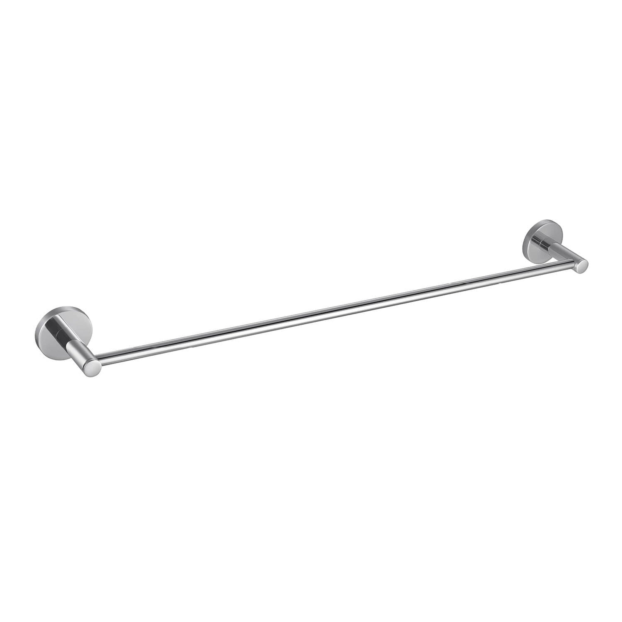 KIBI, KIBI Circular 24" Brass Bathroom Towel Bar in Chrome Finish