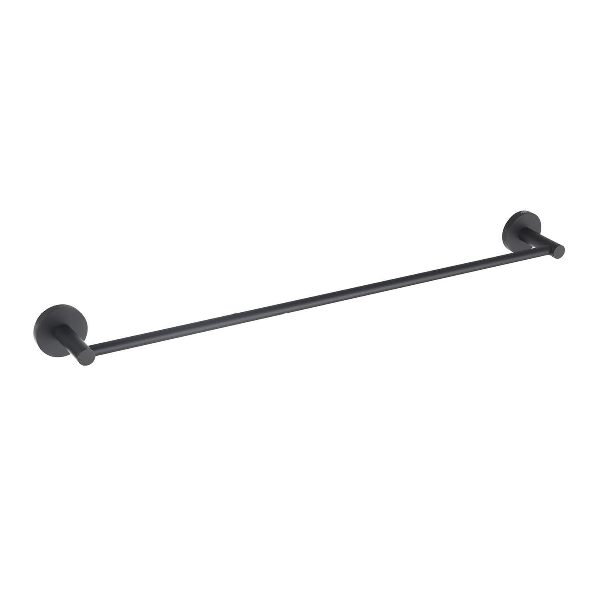 KIBI, KIBI Circular 24" Brass Bathroom Towel Bar in Matte Black Finish