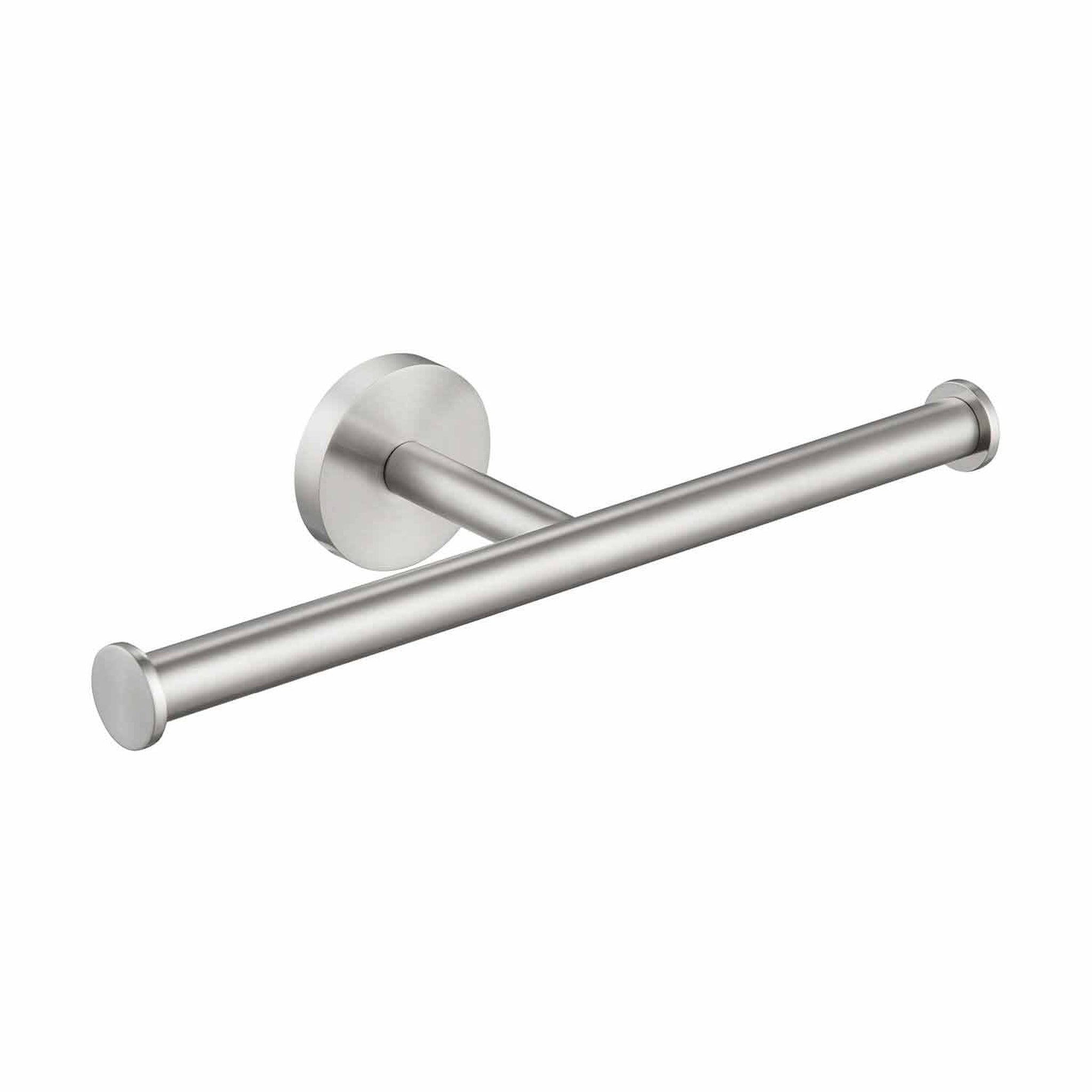 KIBI, KIBI Circular Brass Bathroom Double Toilet Paper Holder in Brushed Nickel Finish