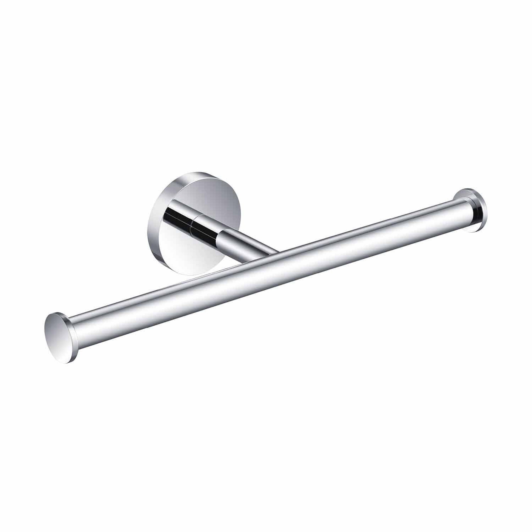 KIBI, KIBI Circular Brass Bathroom Double Toilet Paper Holder in Chrome Finish