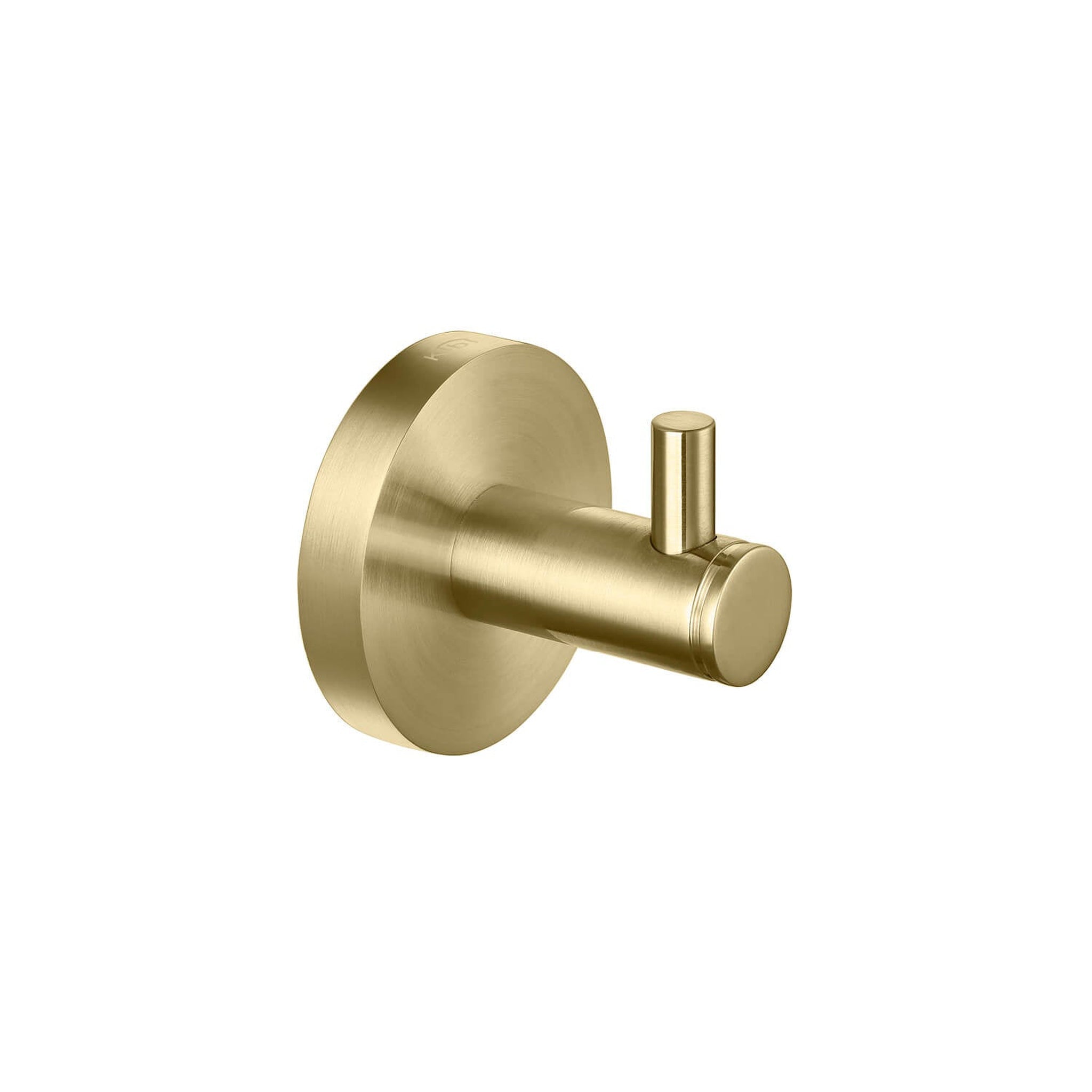 KIBI, KIBI Circular Brass Bathroom Robe Hook in Brushed Gold Finish