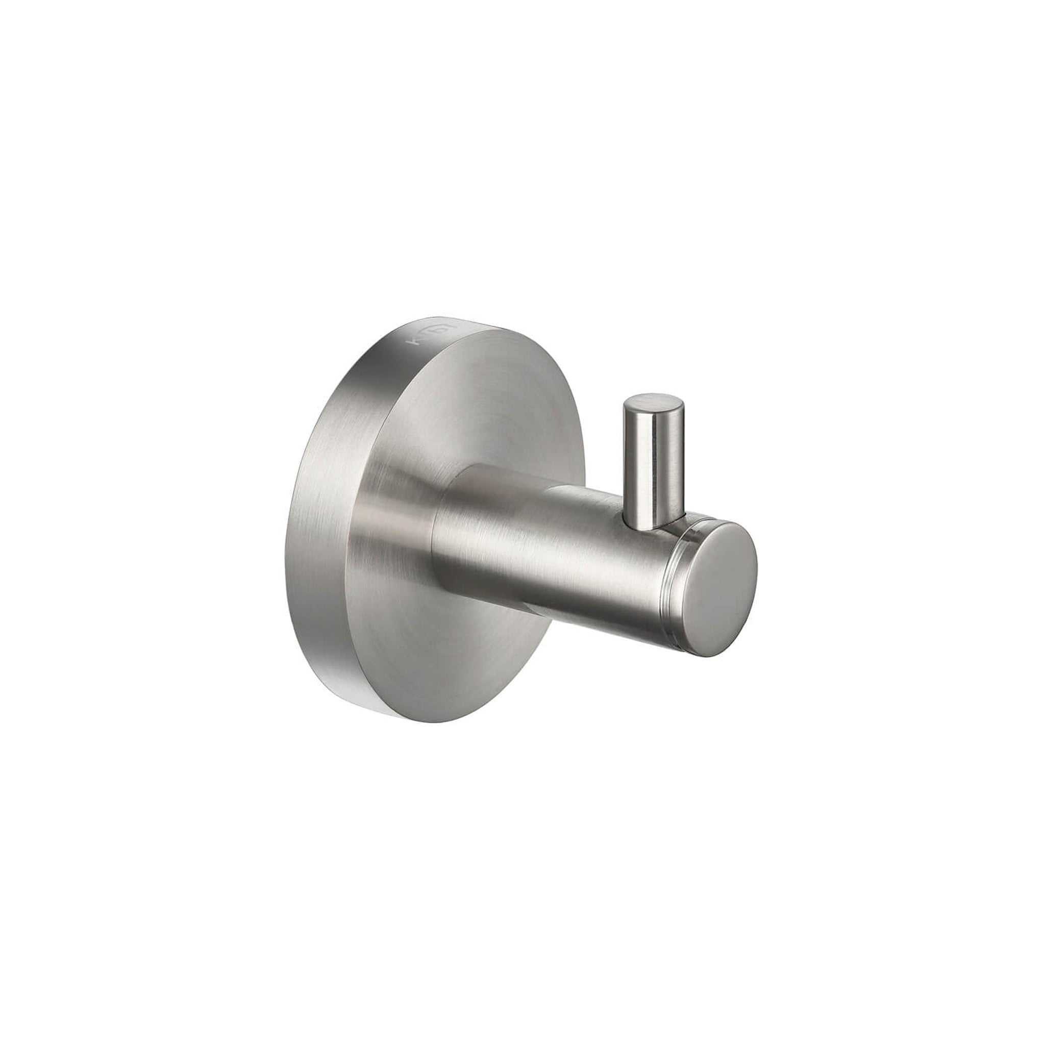 KIBI, KIBI Circular Brass Bathroom Robe Hook in Brushed Nickel Finish