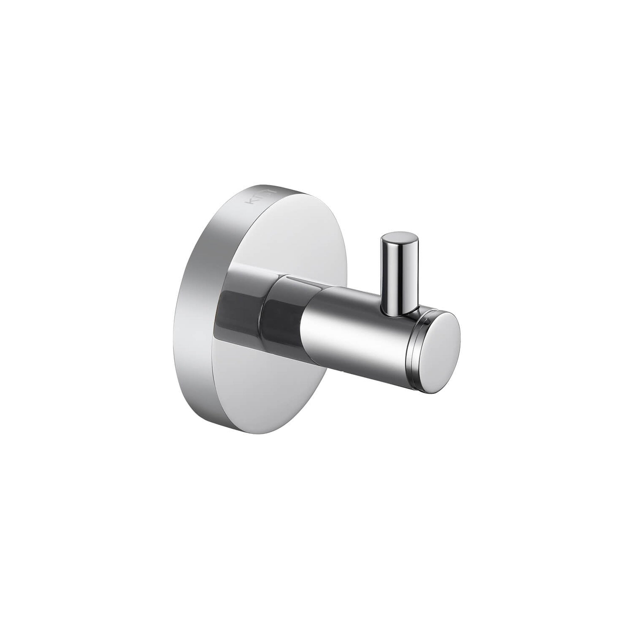 KIBI, KIBI Circular Brass Bathroom Robe Hook in Chrome Finish