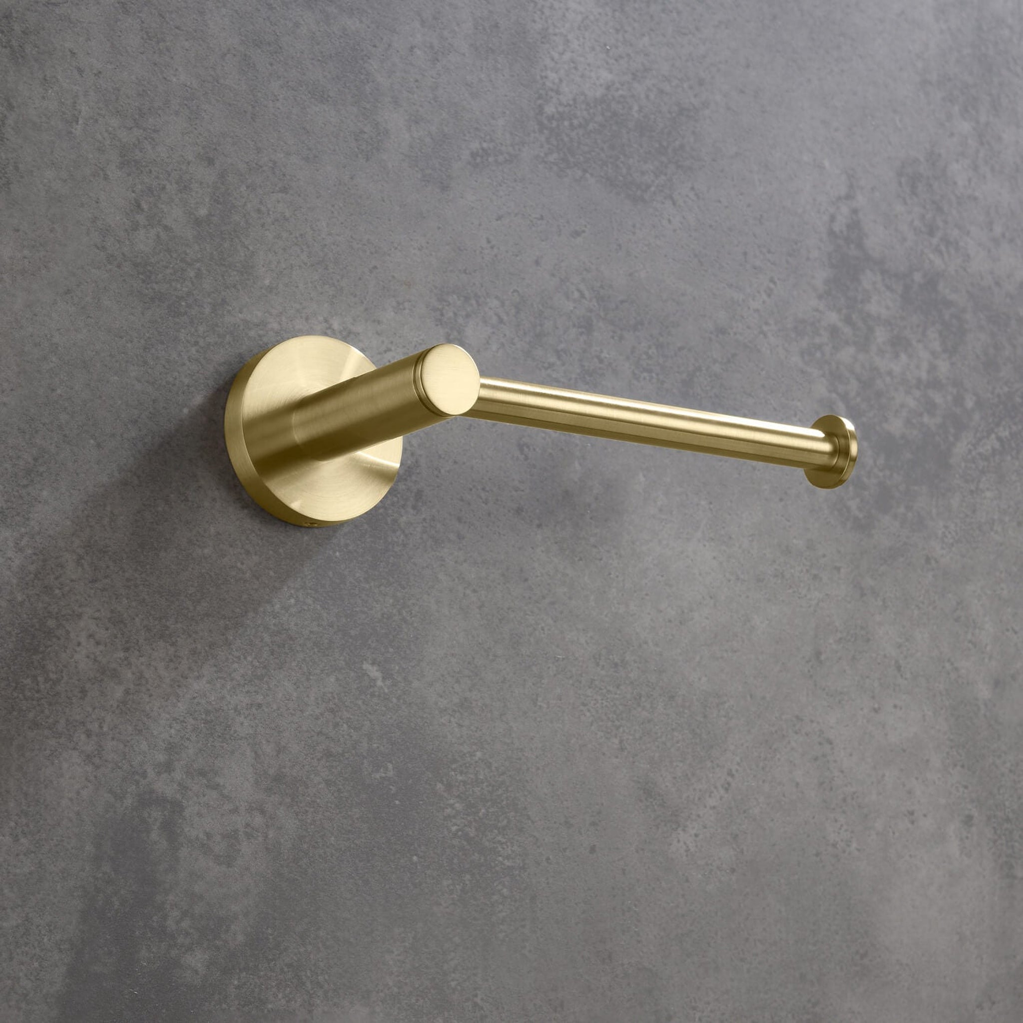 KIBI, KIBI Circular Brass Bathroom Tissue Holder in Brushed Gold Finish