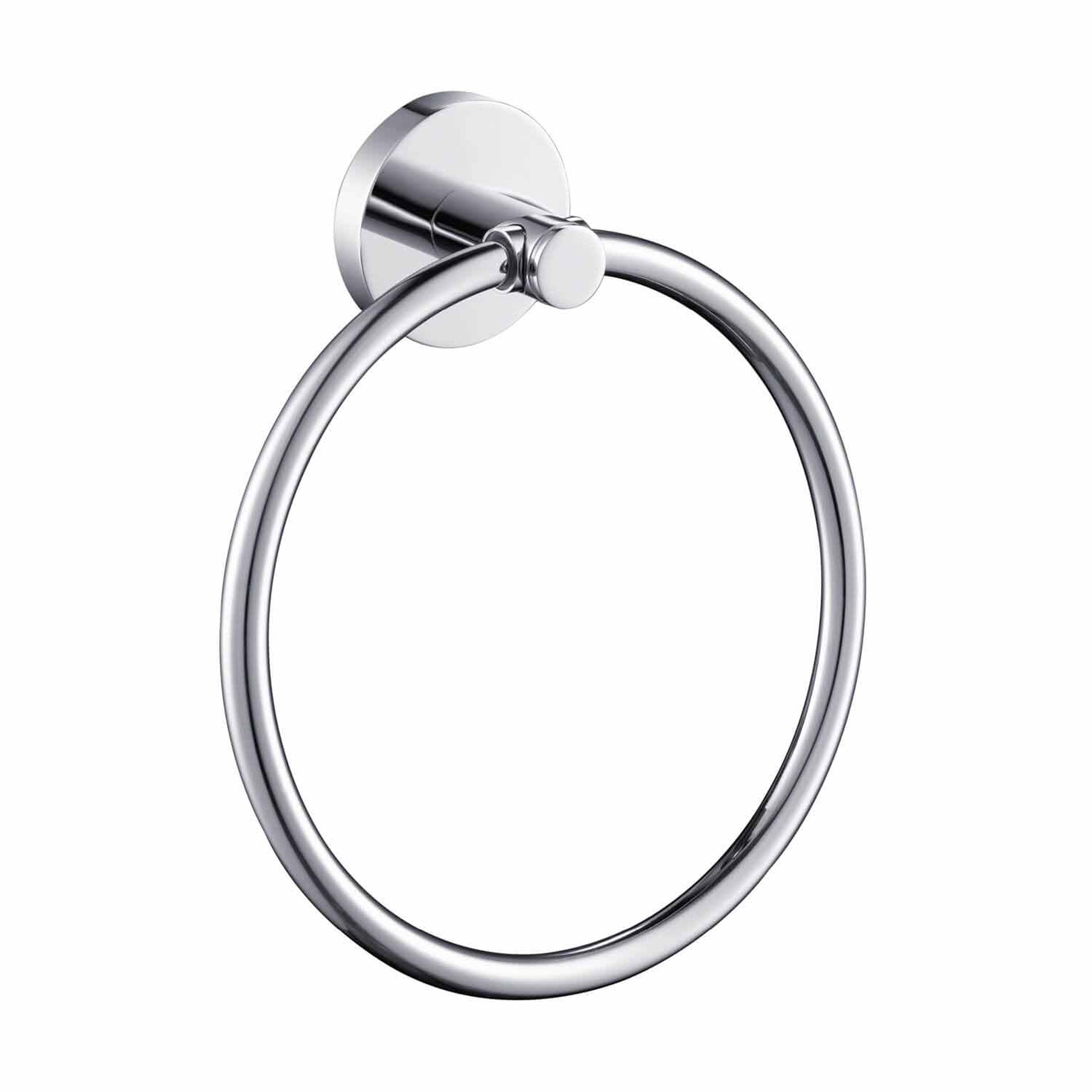 KIBI, KIBI Circular Brass Bathroom Towel Ring in Chrome Finish