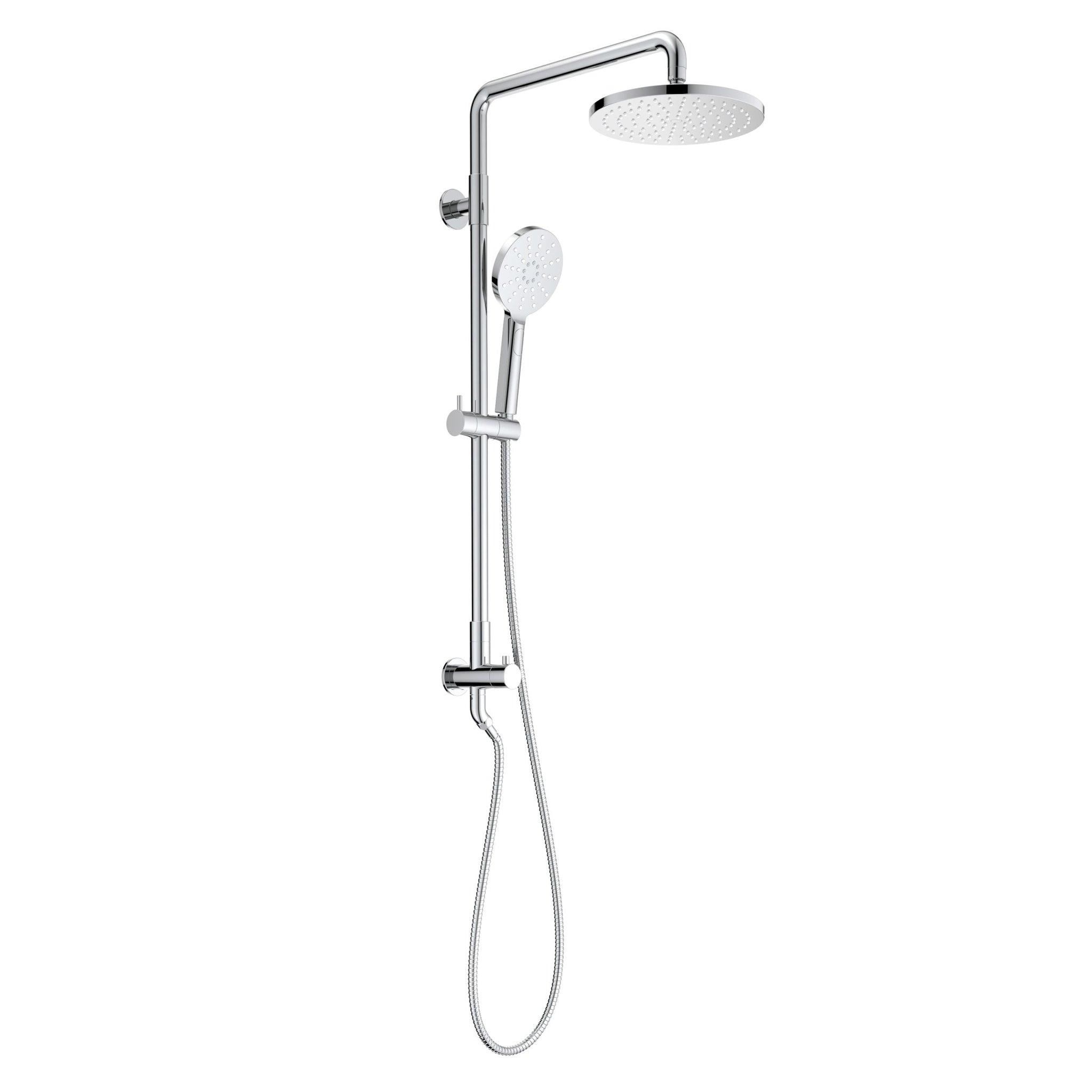 KIBI, KIBI Circular Shower Column With Dual Function Shower Head in Chrome Finish