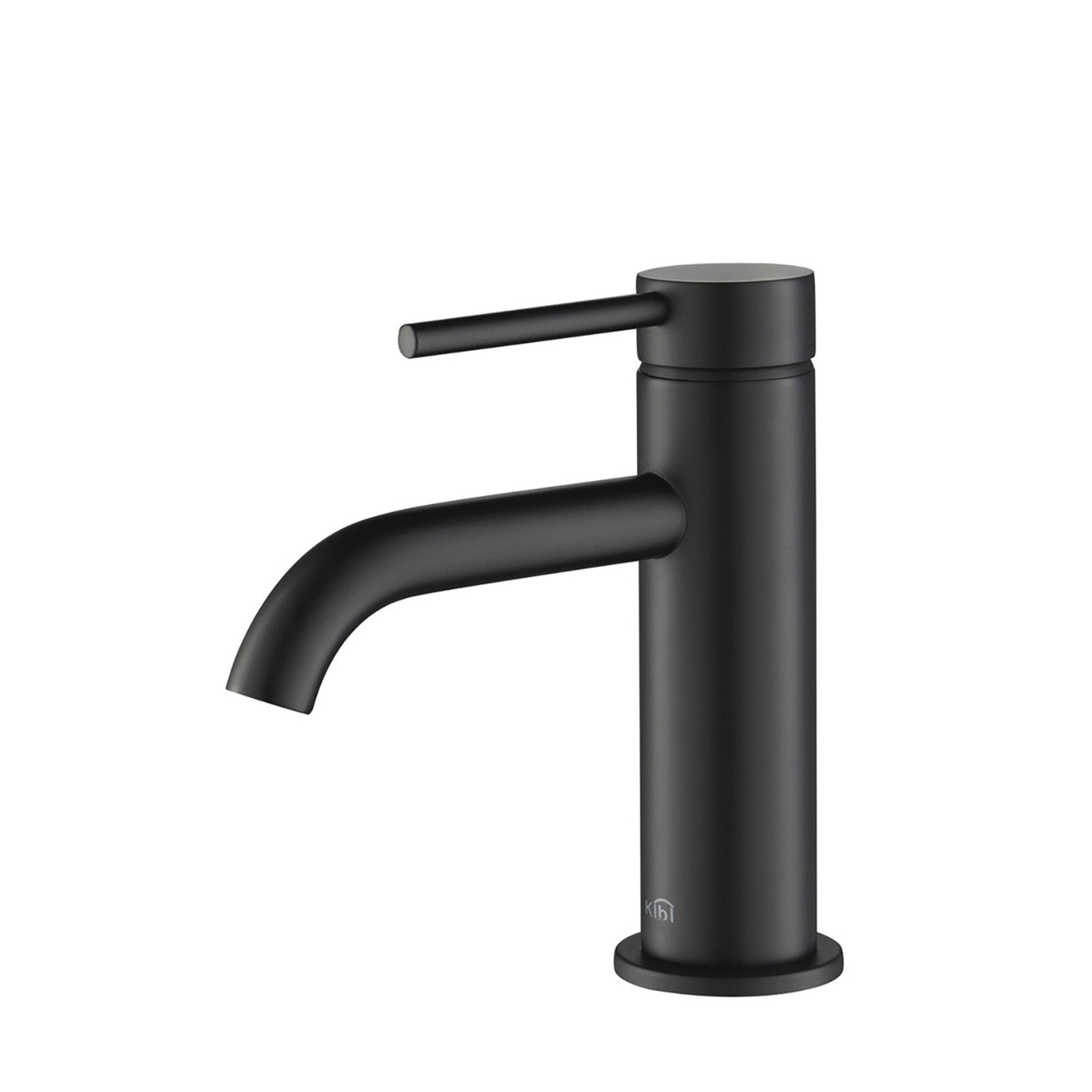 KIBI, KIBI Circular Single Handle Matte Black Solid Brass Bathroom Sink Faucet