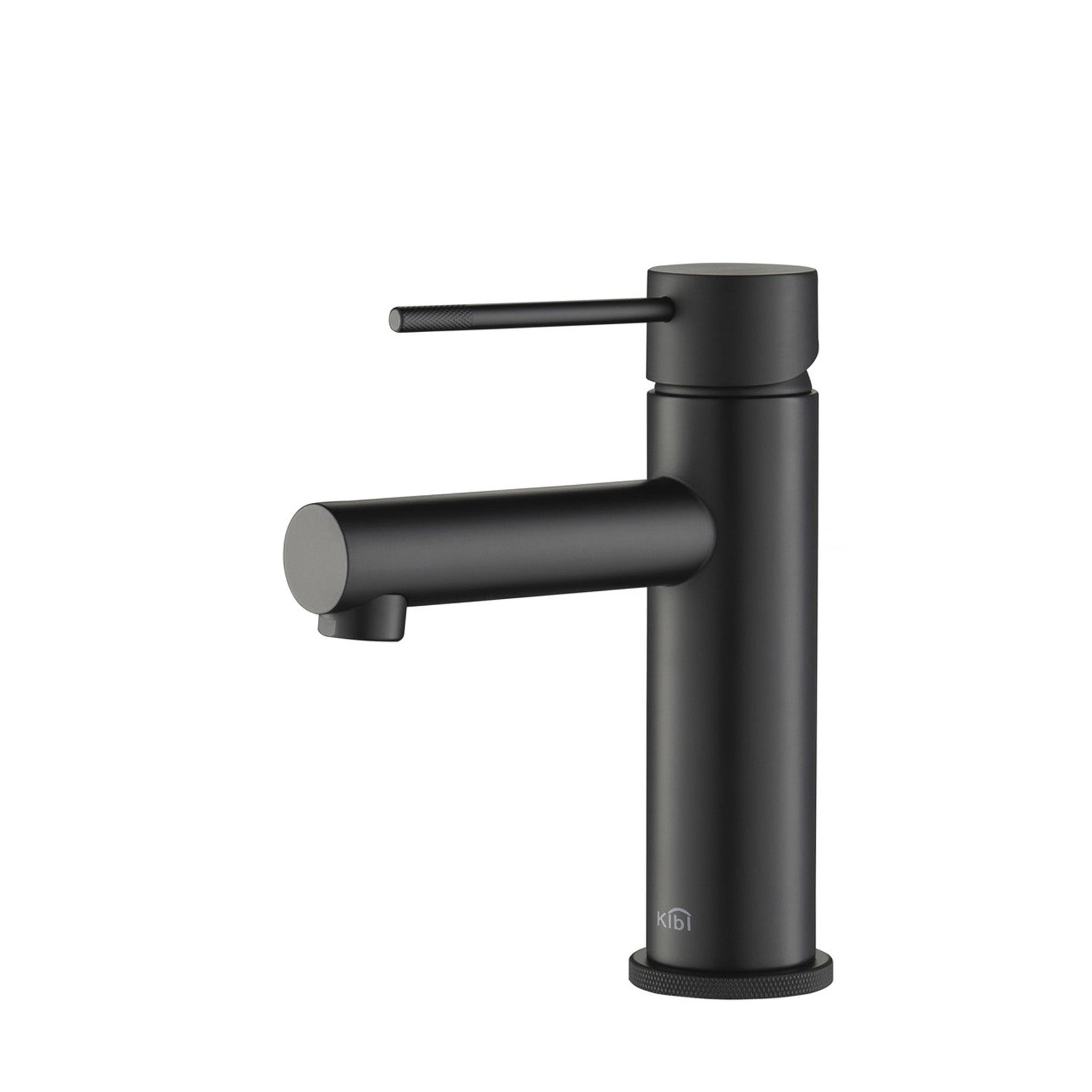 KIBI, KIBI Circular X Single Handle Matte Black Solid Brass Bathroom Vanity Sink Faucet