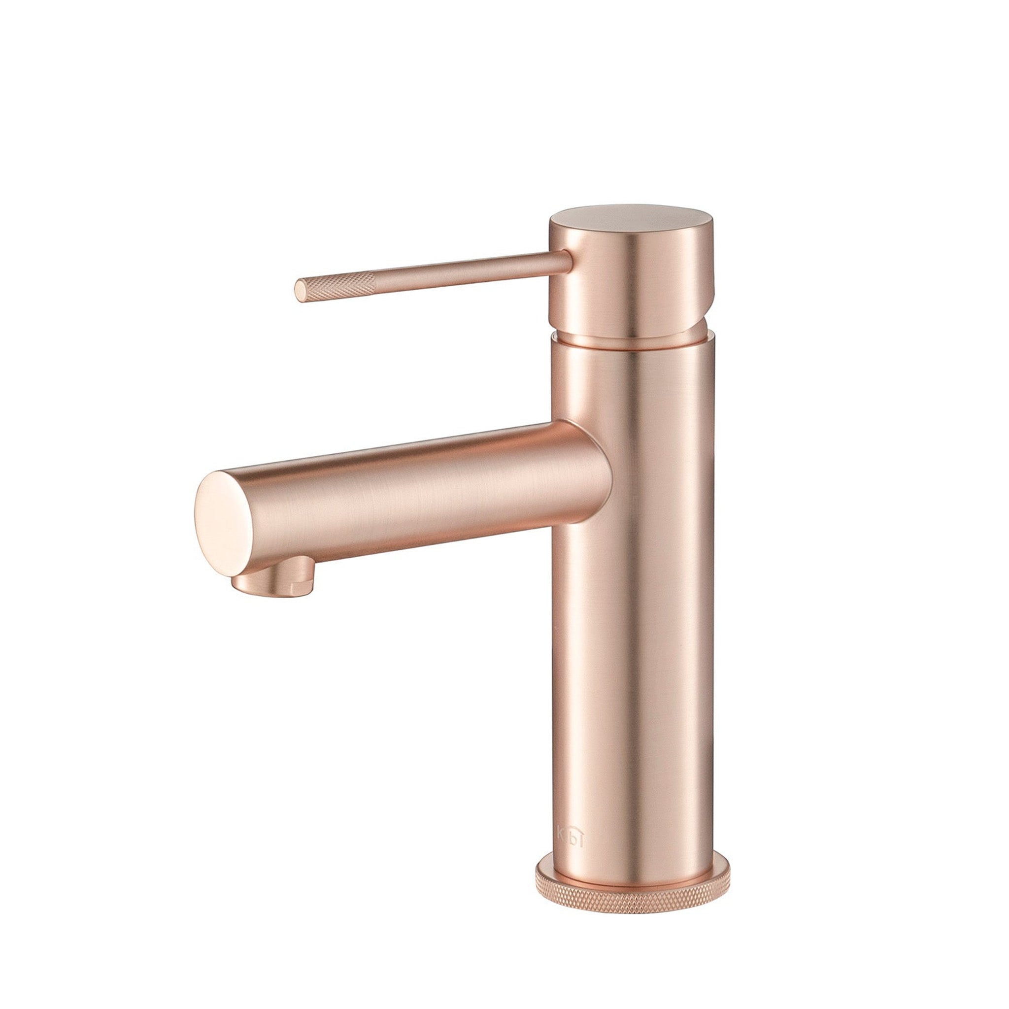 KIBI, KIBI Circular X Single Handle Rose Gold Solid Brass Bathroom Vanity Sink Faucet