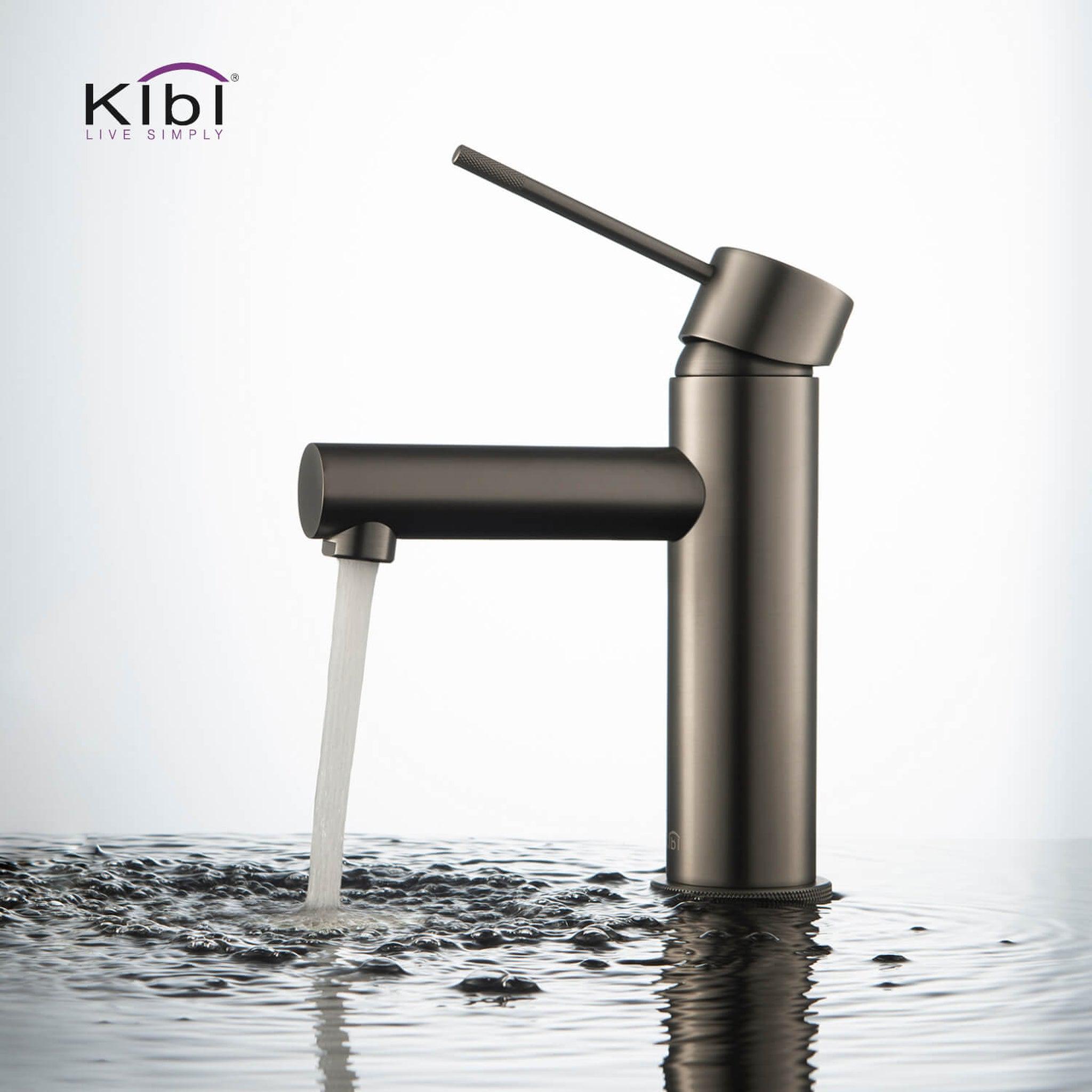 KIBI, KIBI Circular X Single Handle Titanium Solid Brass Bathroom Vanity Sink Faucet