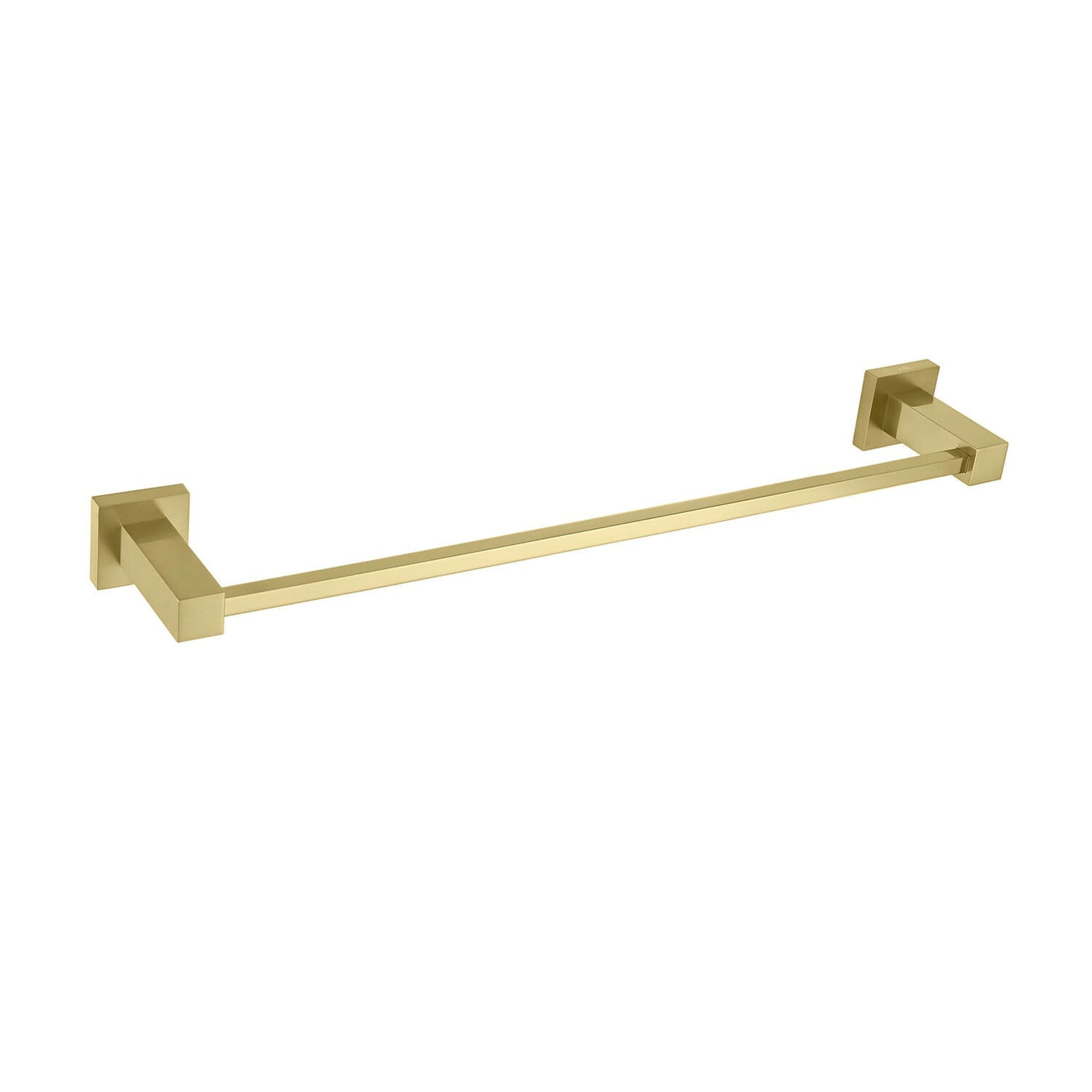 KIBI, KIBI Cube 18" Brass Bathroom Towel Bar in Brushed Gold Finish