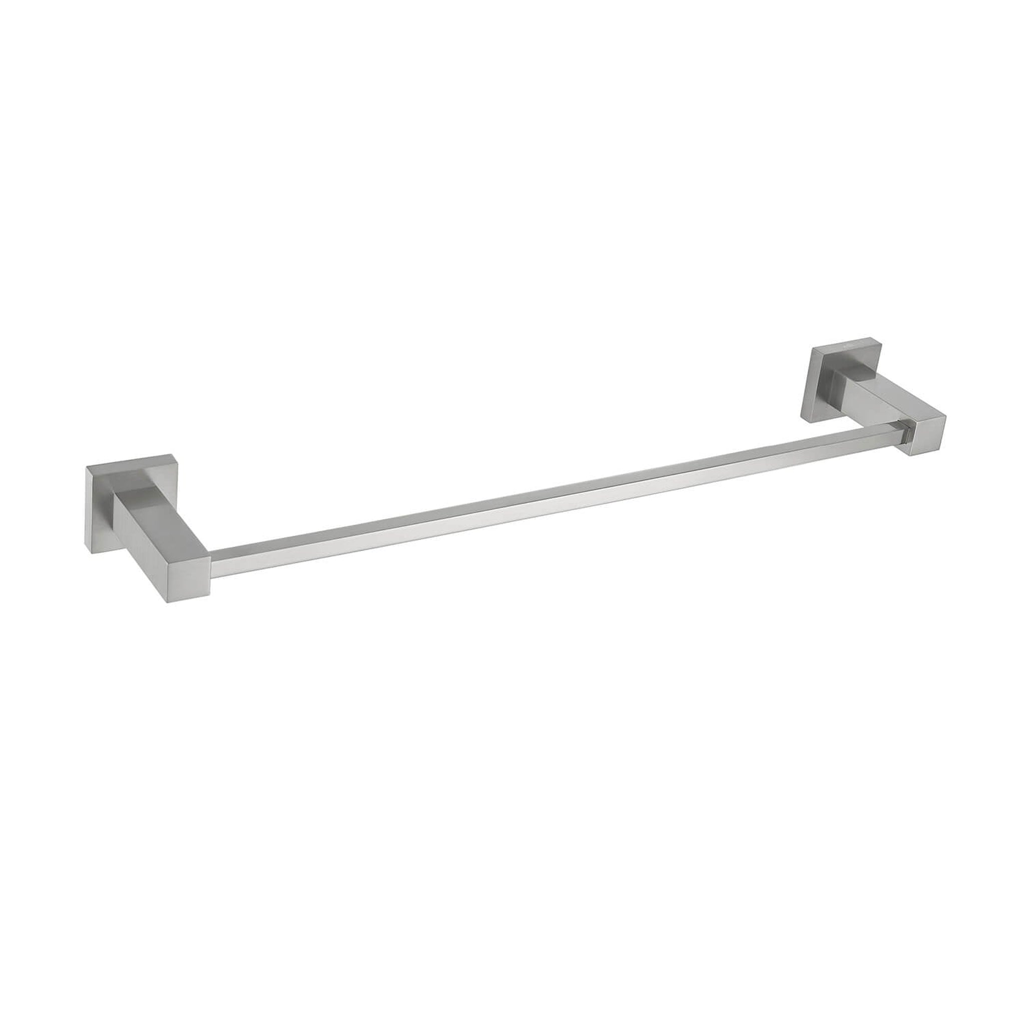 KIBI, KIBI Cube 18" Brass Bathroom Towel Bar in Brushed Nickel Finish