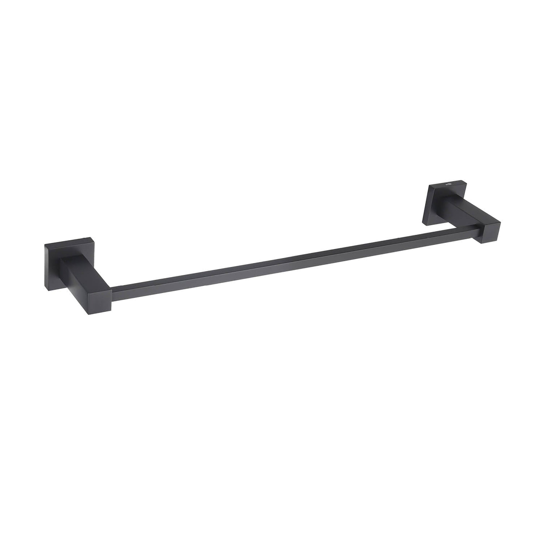 KIBI, KIBI Cube 18" Brass Bathroom Towel Bar in Matte Black Finish