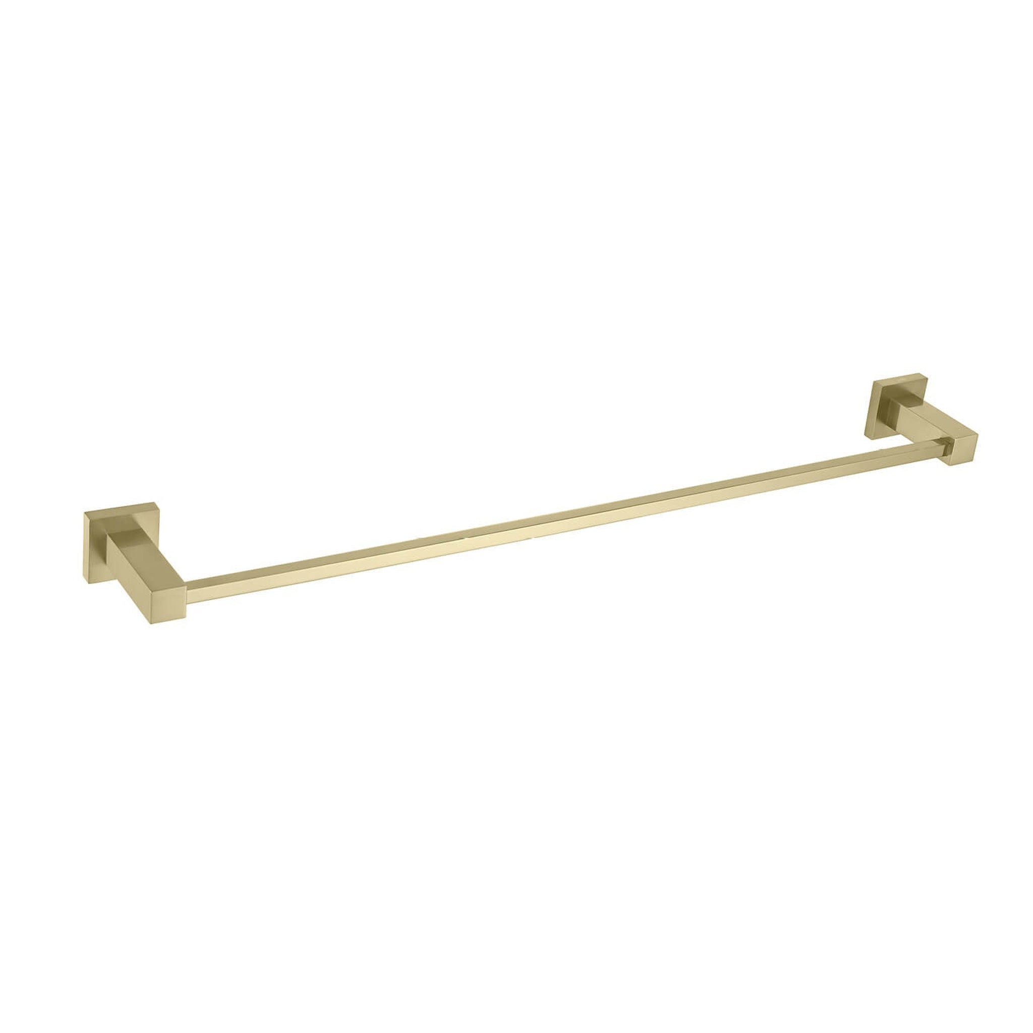 KIBI, KIBI Cube 24" Brass Bathroom Towel Bar in Brushed Gold Finish