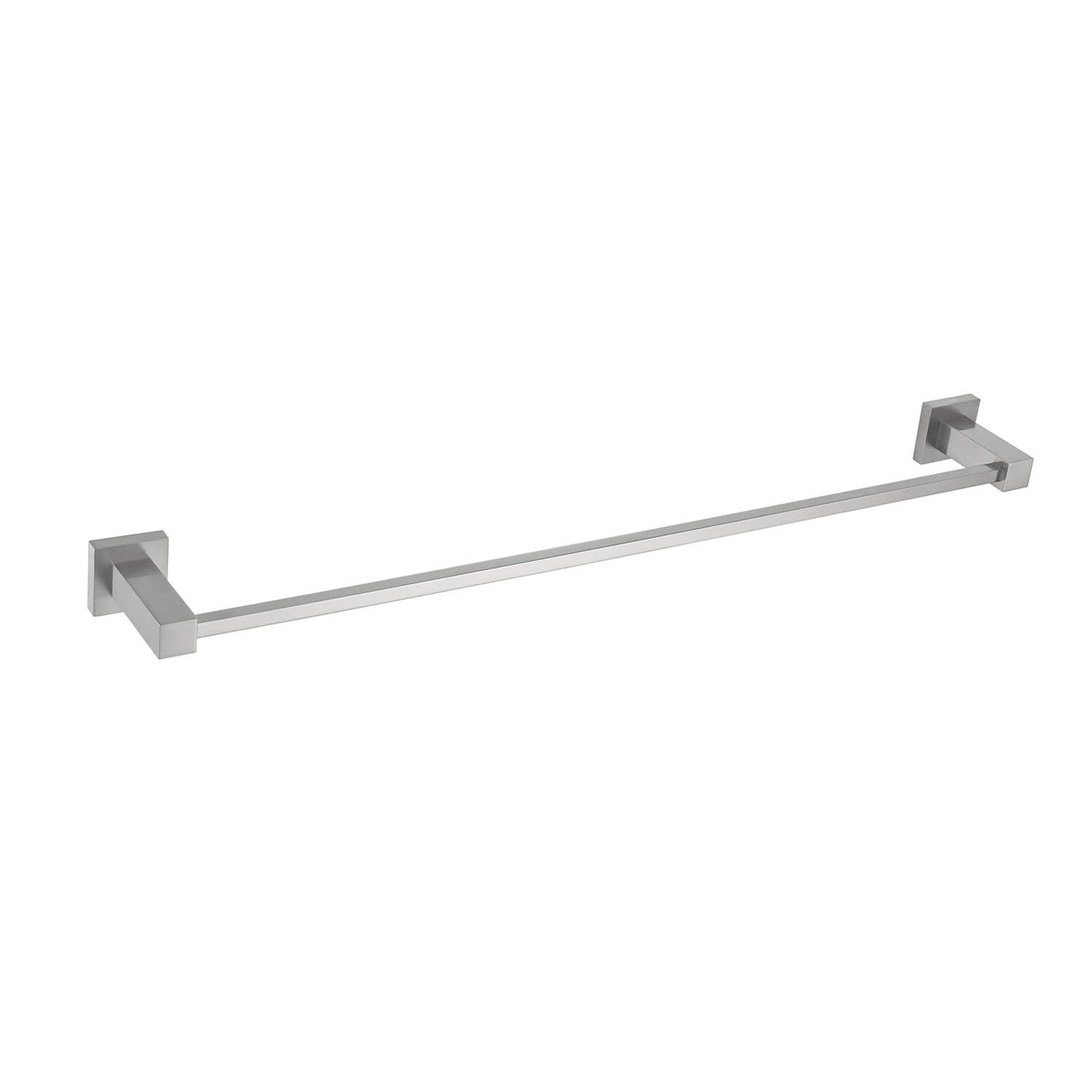 KIBI, KIBI Cube 24" Brass Bathroom Towel Bar in Brushed Nickel Finish