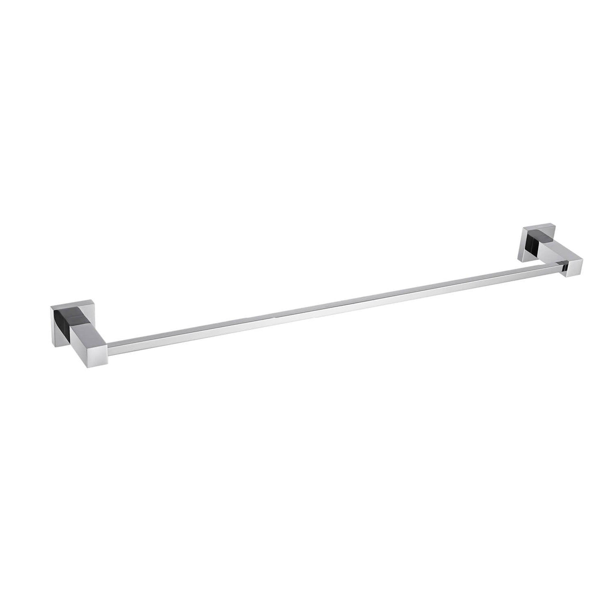 KIBI, KIBI Cube 24" Brass Bathroom Towel Bar in Chrome Finish