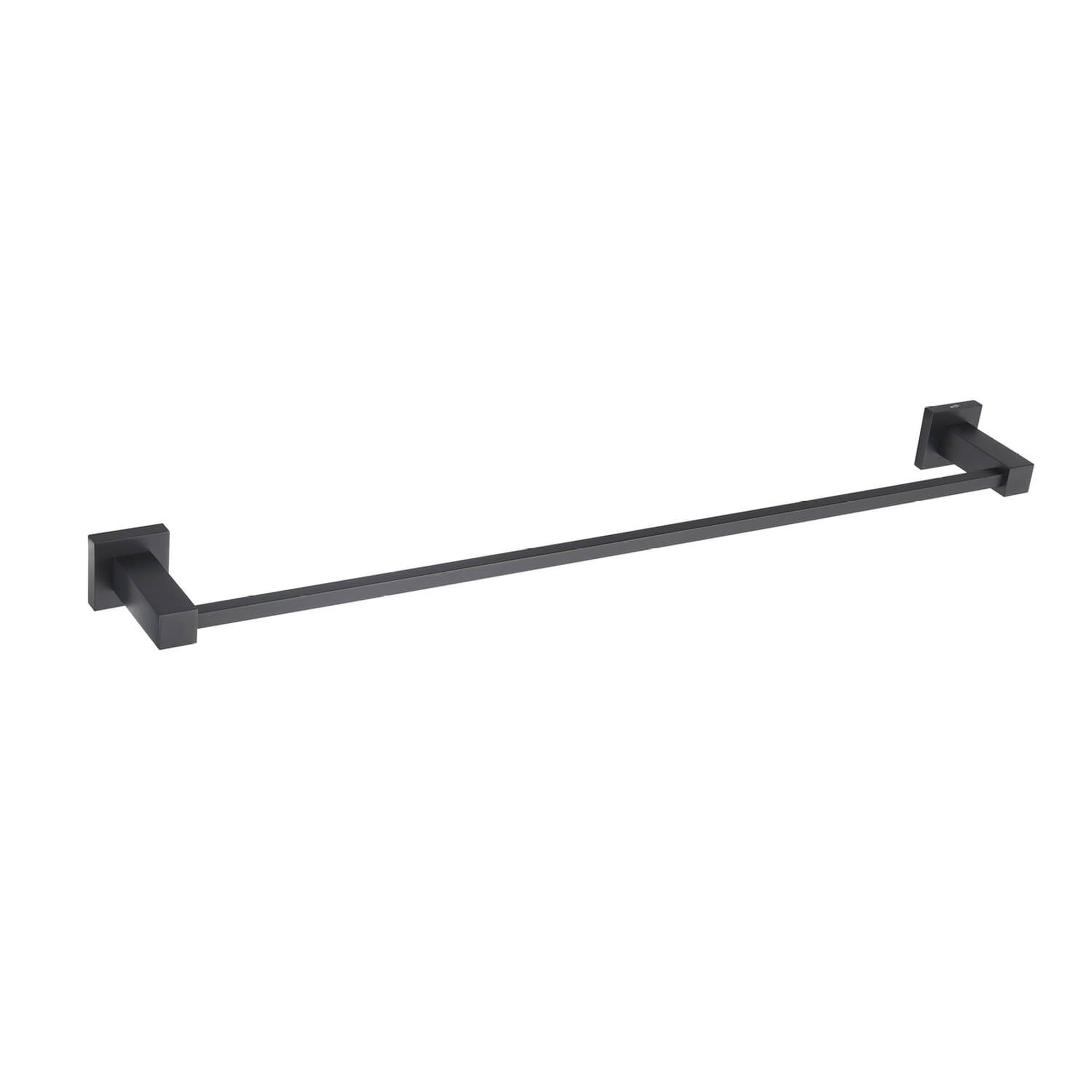 KIBI, KIBI Cube 24" Brass Bathroom Towel Bar in Matte Black Finish