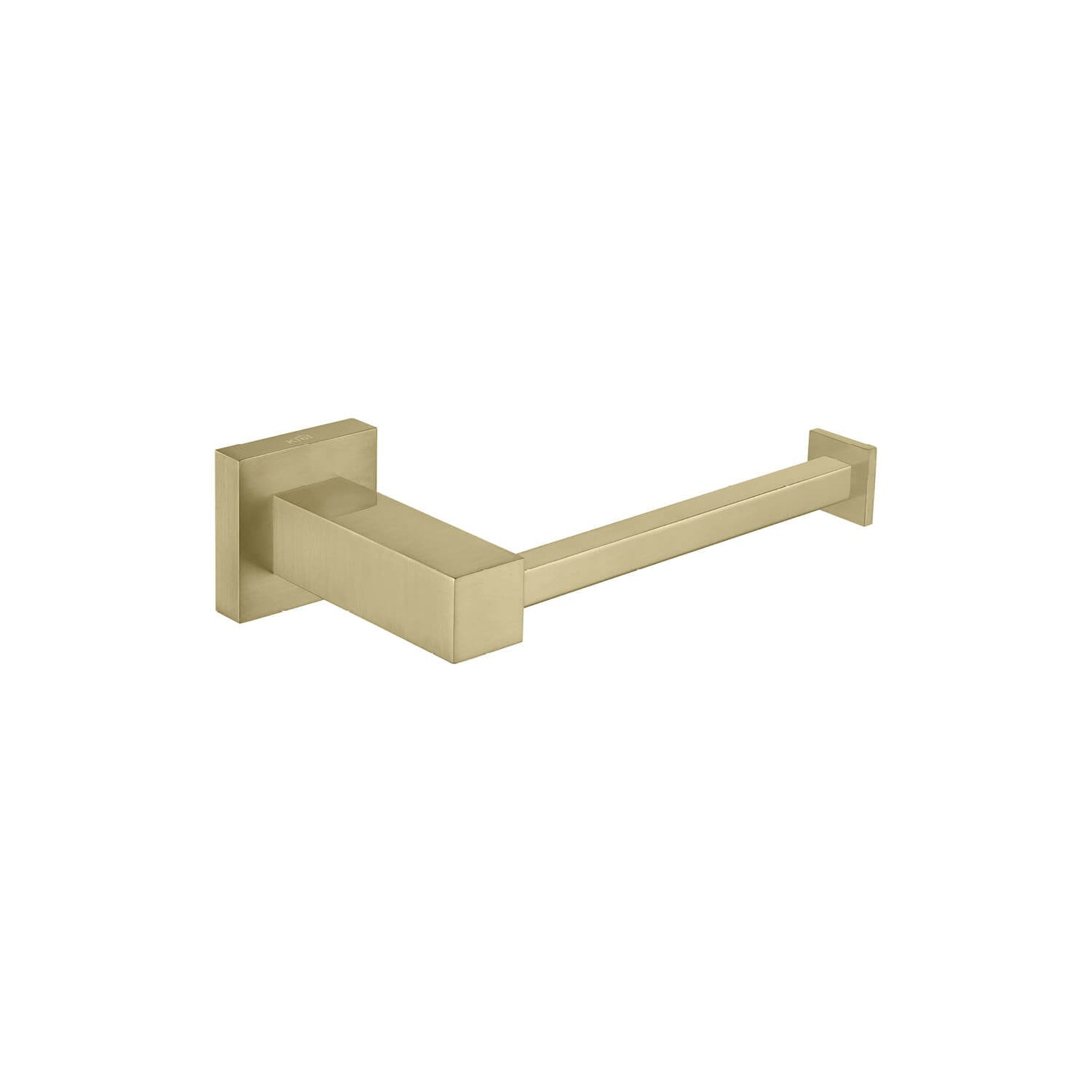 KIBI, KIBI Cube Brass Bathroom Tissue Holder in Brushed Gold Finish